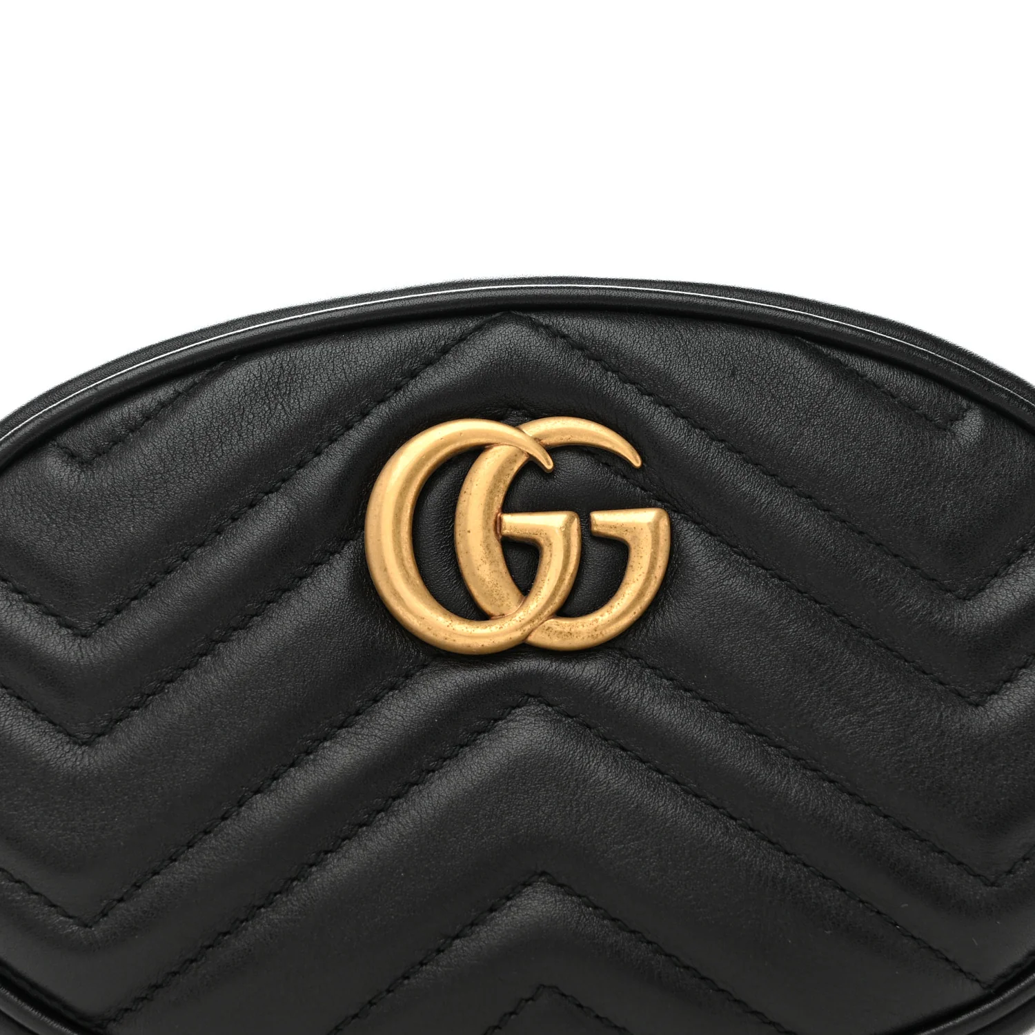 Calfskin Matelasse GG Marmont Belt Bag 85 34 Black - Image 8