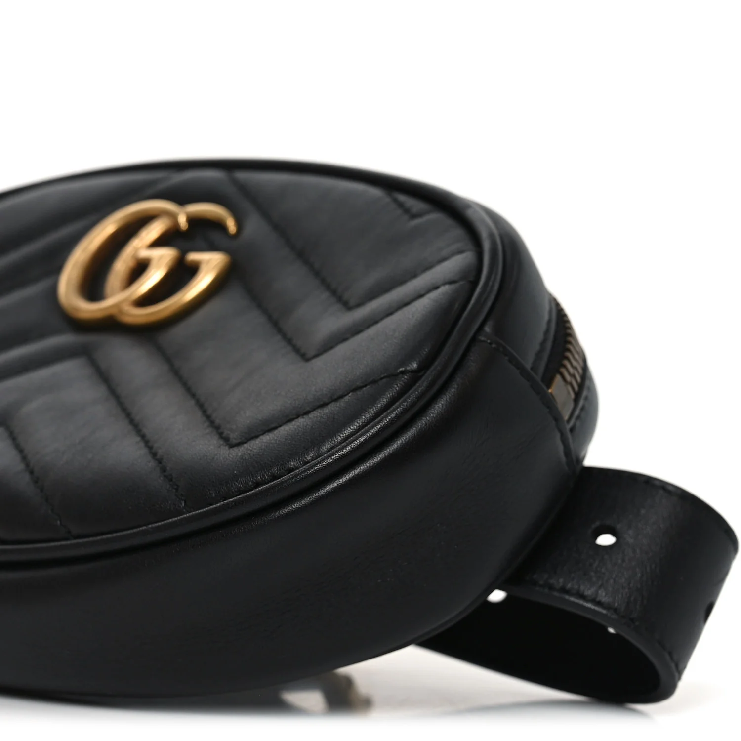 Calfskin Matelasse GG Marmont Belt Bag 85 34 Black - Image 10
