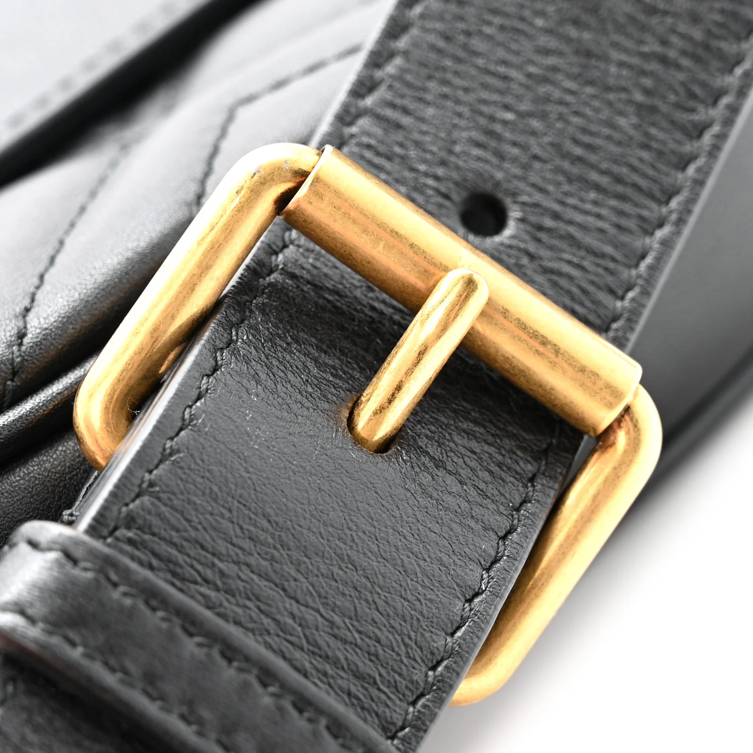 Calfskin Matelasse GG Marmont Belt Bag 85 34 Black - Image 13