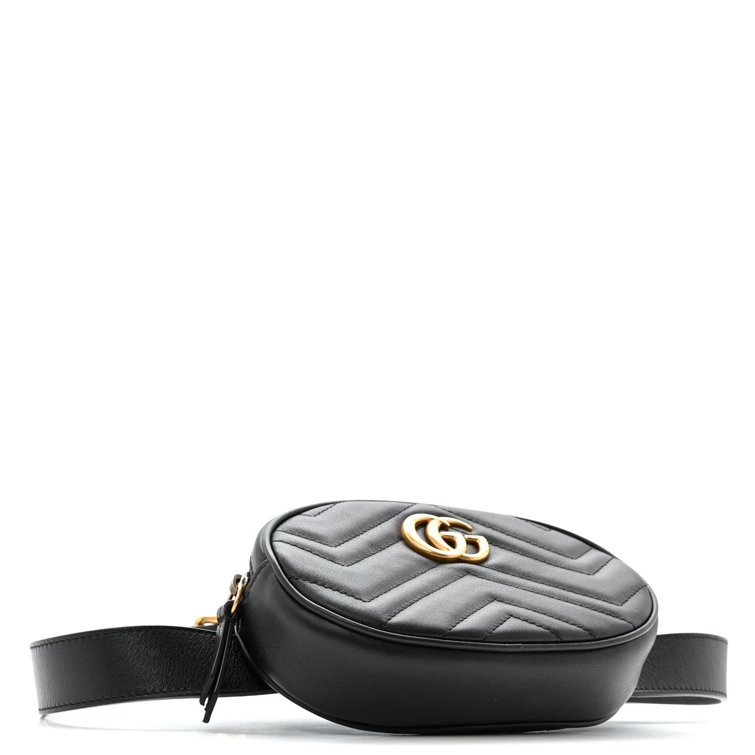 Calfskin Matelasse GG Marmont Belt Bag 85 34 Black - Image 4