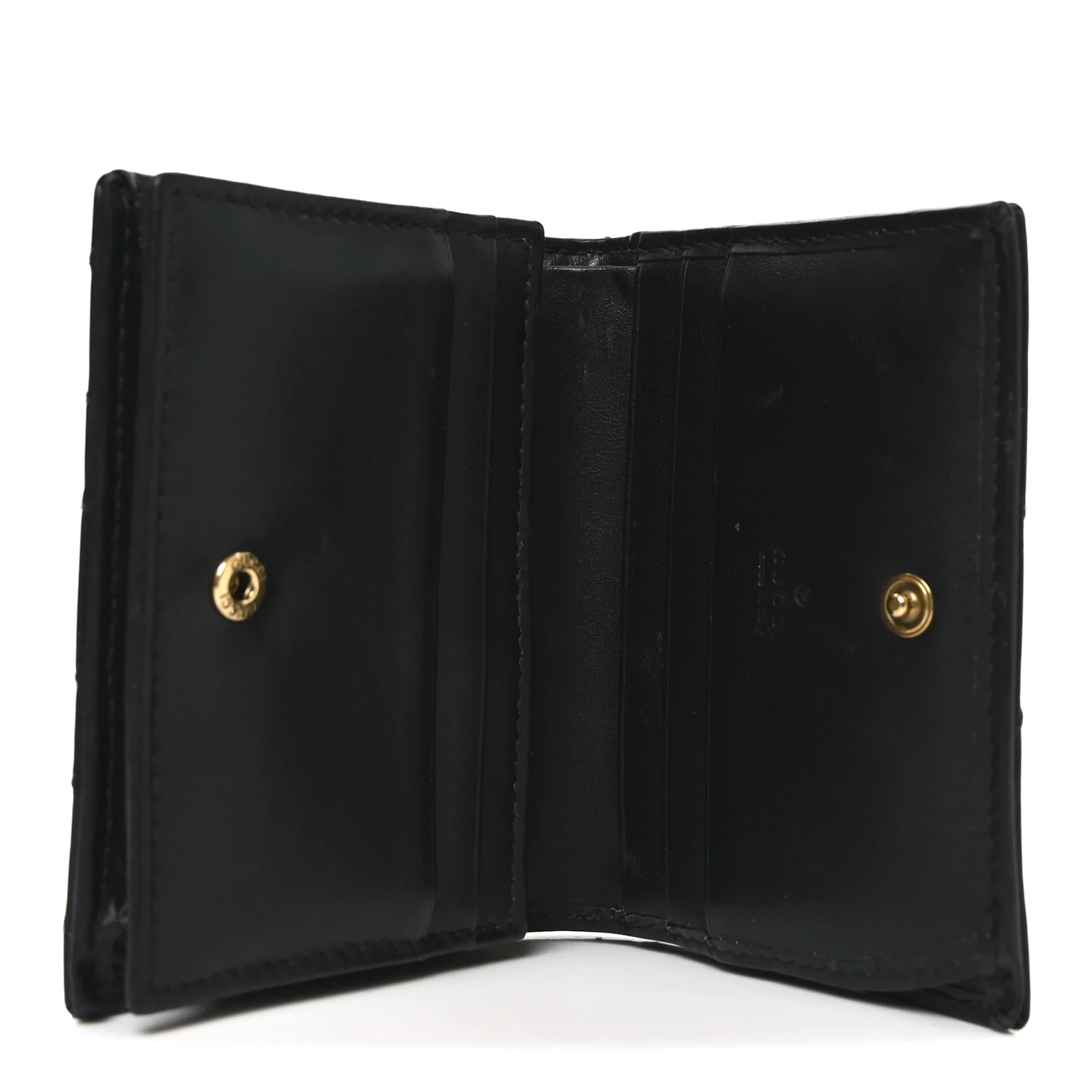 Calfskin Matelasse GG Marmont Card Case Wallet Black - Image 5