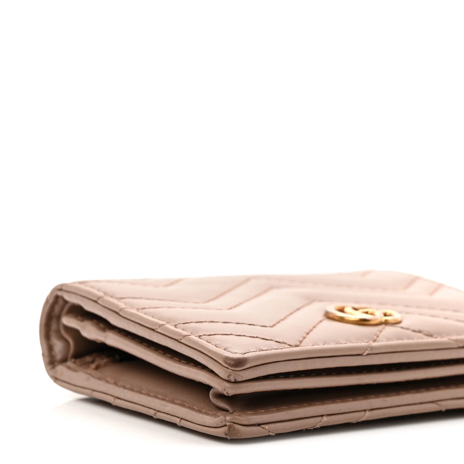 Calfskin Matelasse GG Marmont Card Case Wallet Porcelain Rose - Image 4