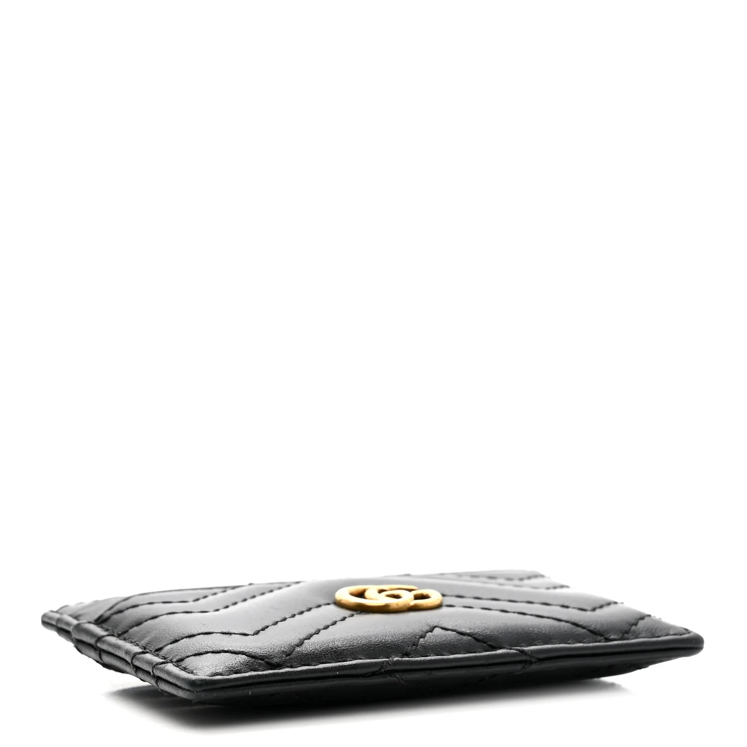 Calfskin Matelasse GG Marmont Card Holder Black - Image 4