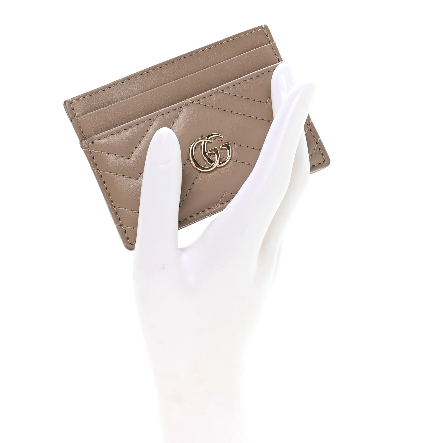 Calfskin Matelasse GG Marmont Card Holder Porcelain Rose - Image 2