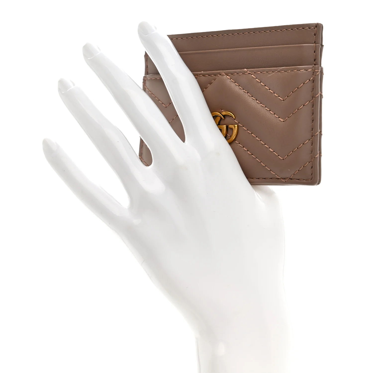 Calfskin Matelasse GG Marmont Card Holder Porcelain Rose - Image 2