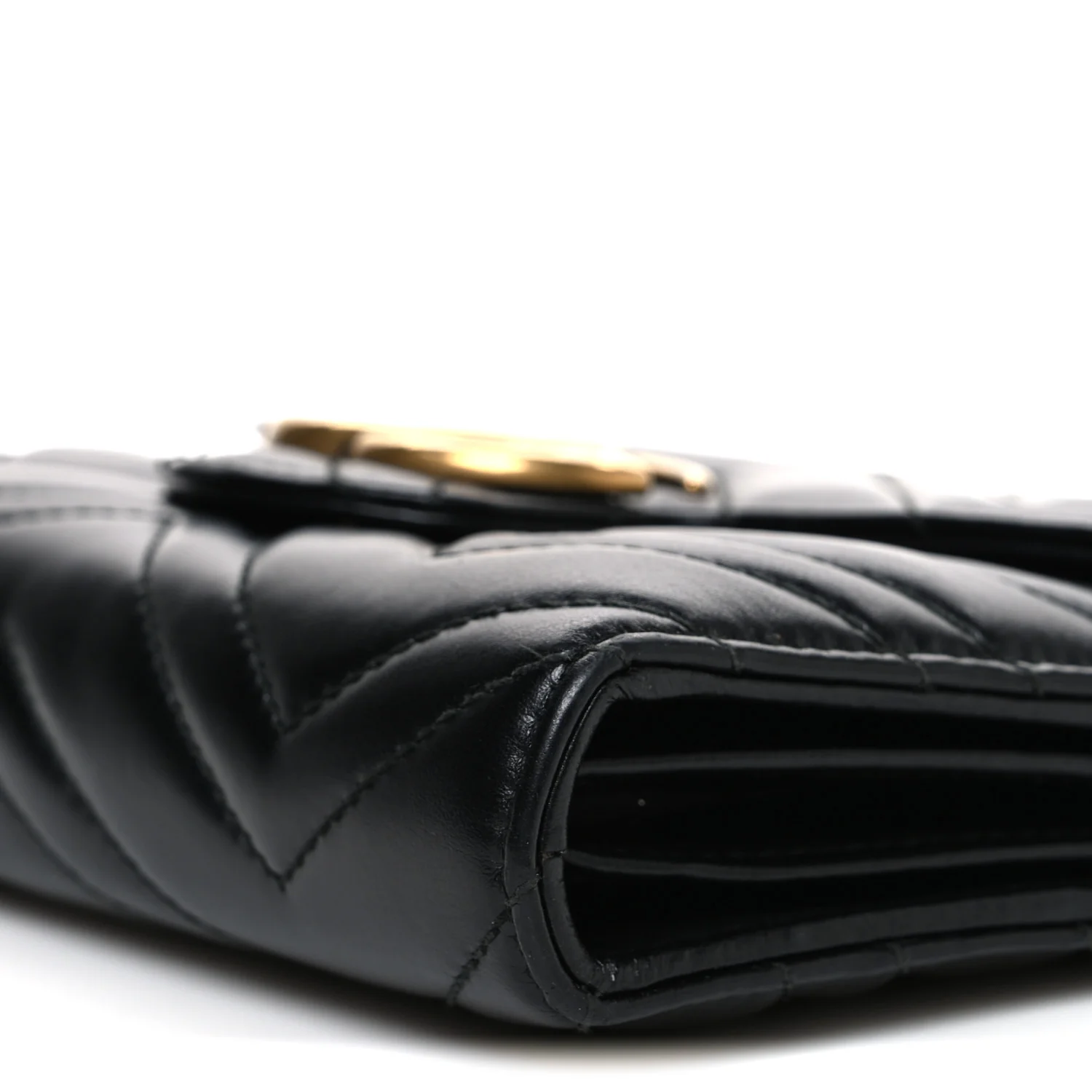 Calfskin Matelasse GG Marmont Chain Wallet Black - Image 10