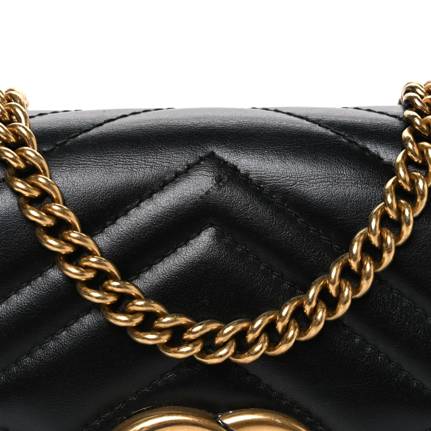 Calfskin Matelasse GG Marmont Chain Wallet Black - Image 8
