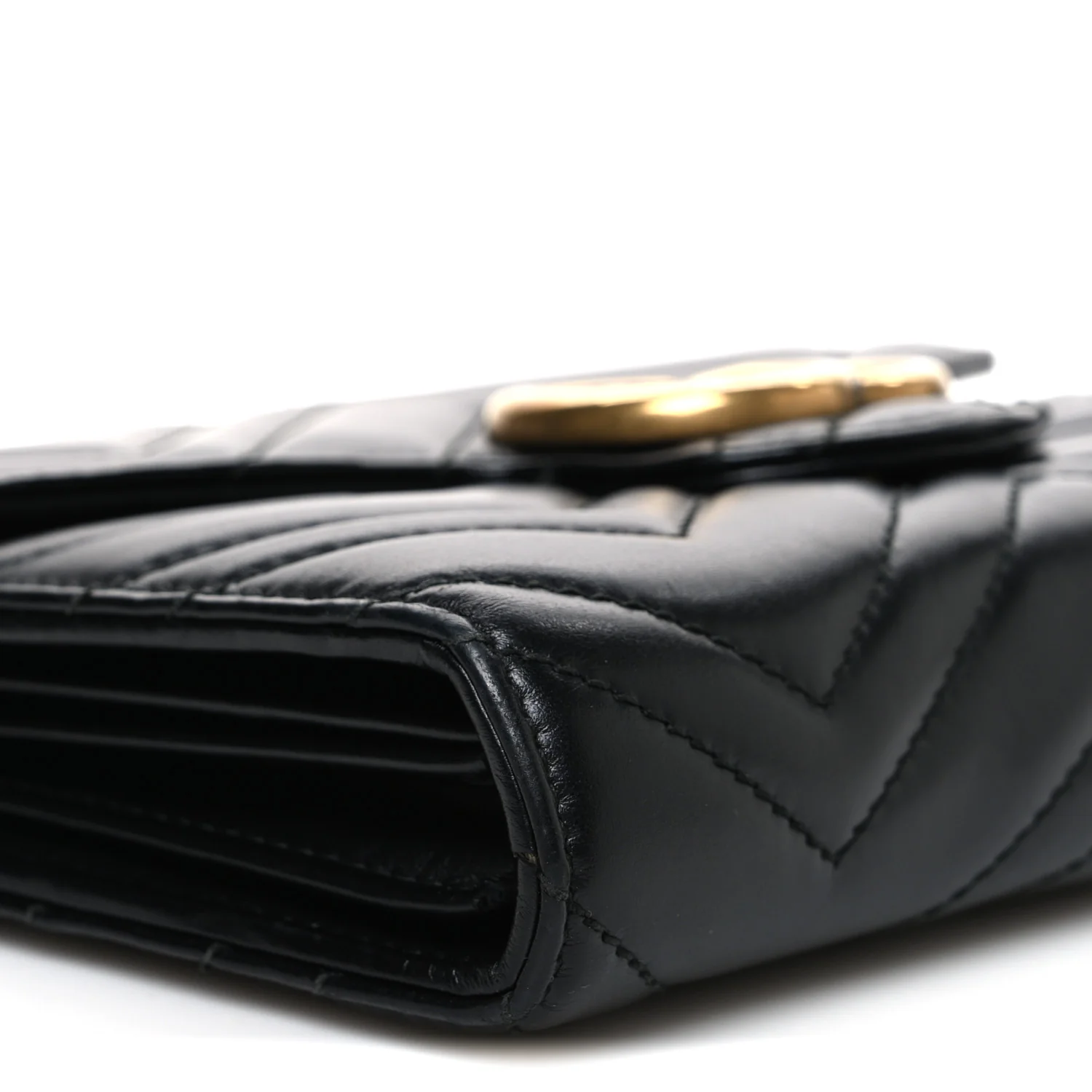 Calfskin Matelasse GG Marmont Chain Wallet Black - Image 9
