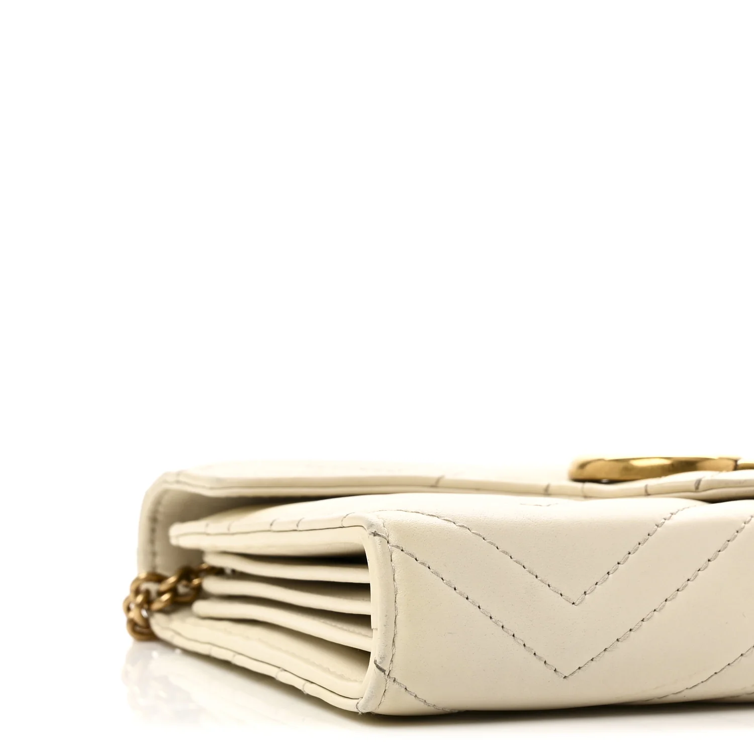 Calfskin Matelasse GG Marmont Chain Wallet Mystic White - Image 9