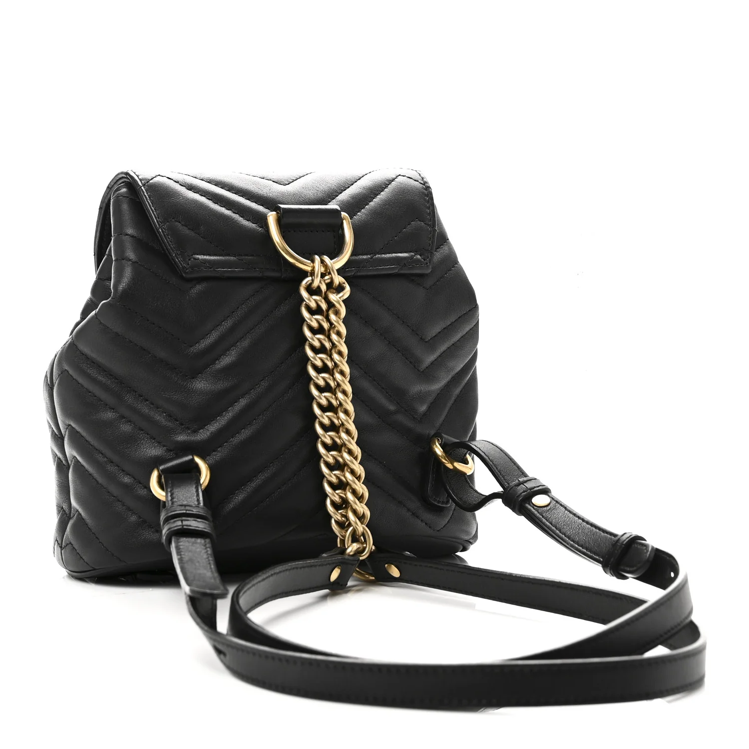 Calfskin Matelasse GG Marmont Flap Backpack Black - Image 3