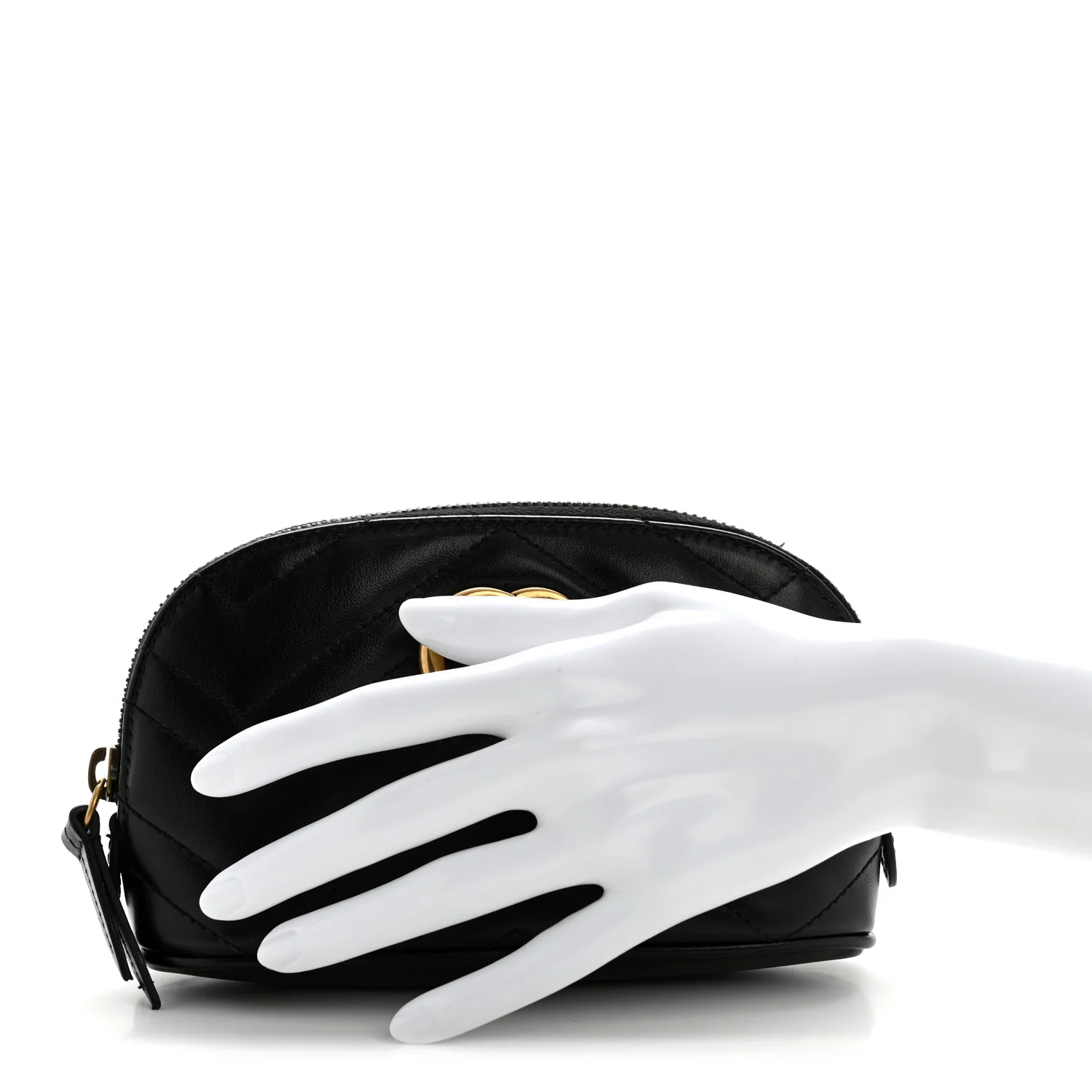 Calfskin Matelasse GG Marmont Pouch Cosmetic Case Black - Image 2