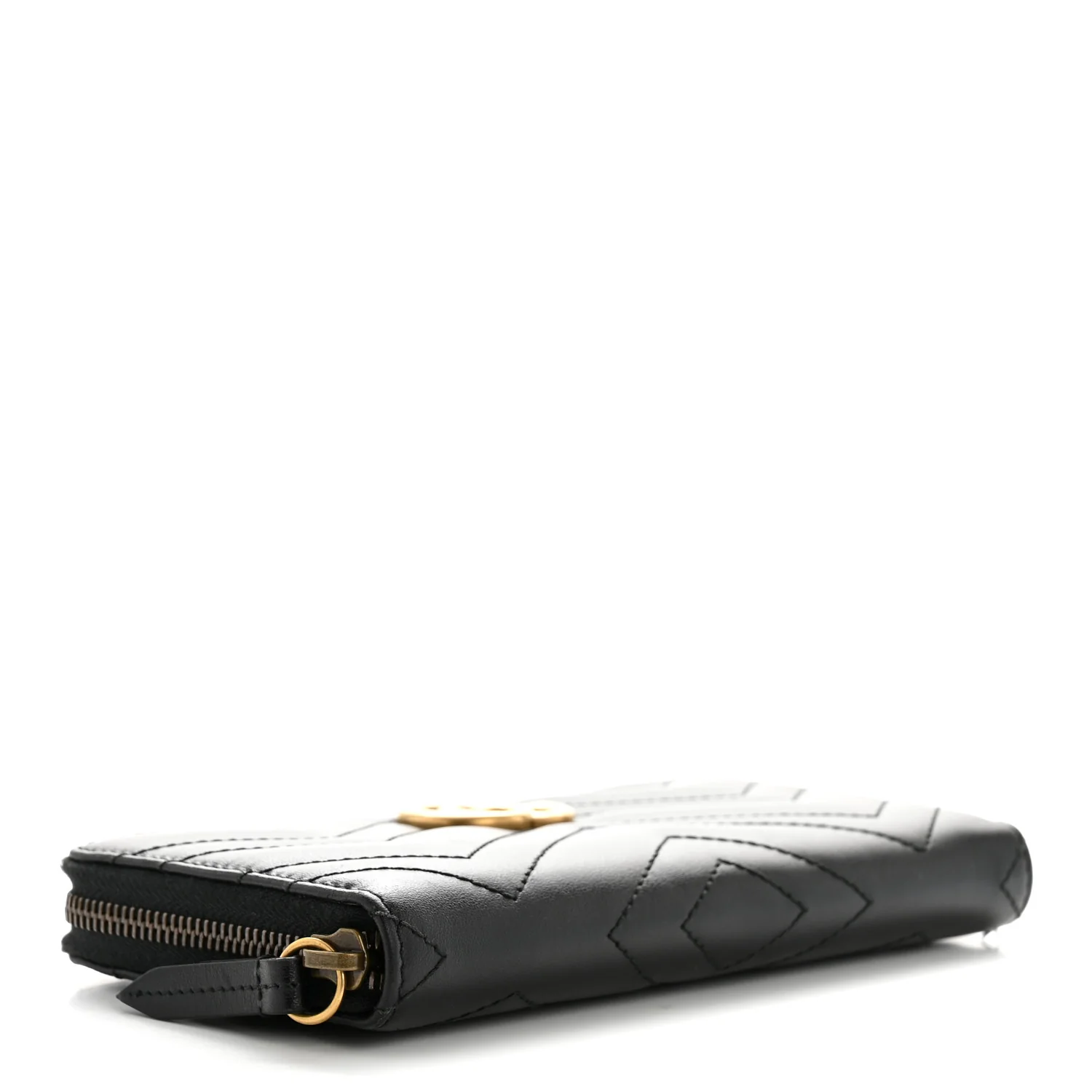 Calfskin Matelasse GG Marmont Zip Around Organizer Wallet Black - Image 4