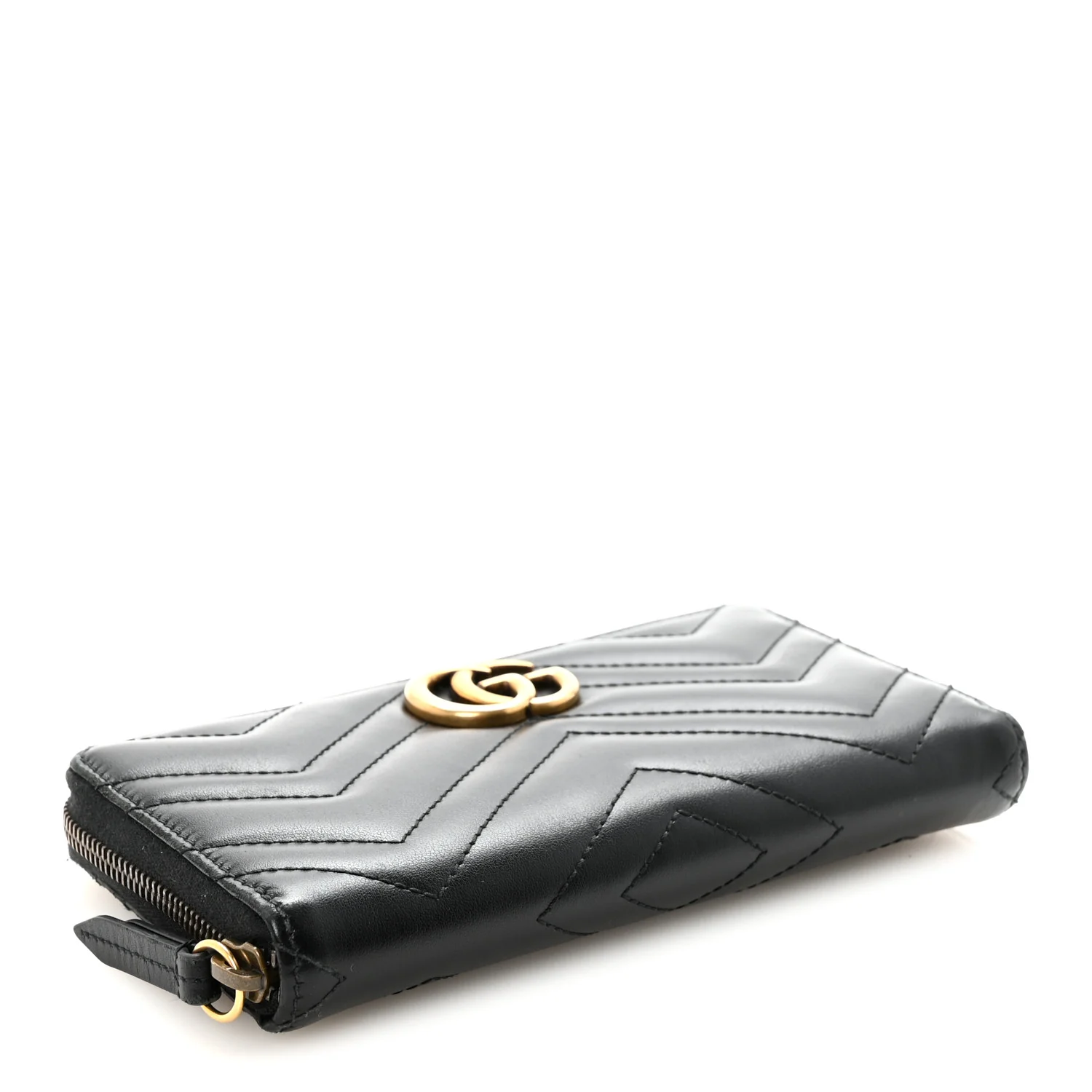 Calfskin Matelasse GG Marmont Zip Around Wallet Black - Image 4