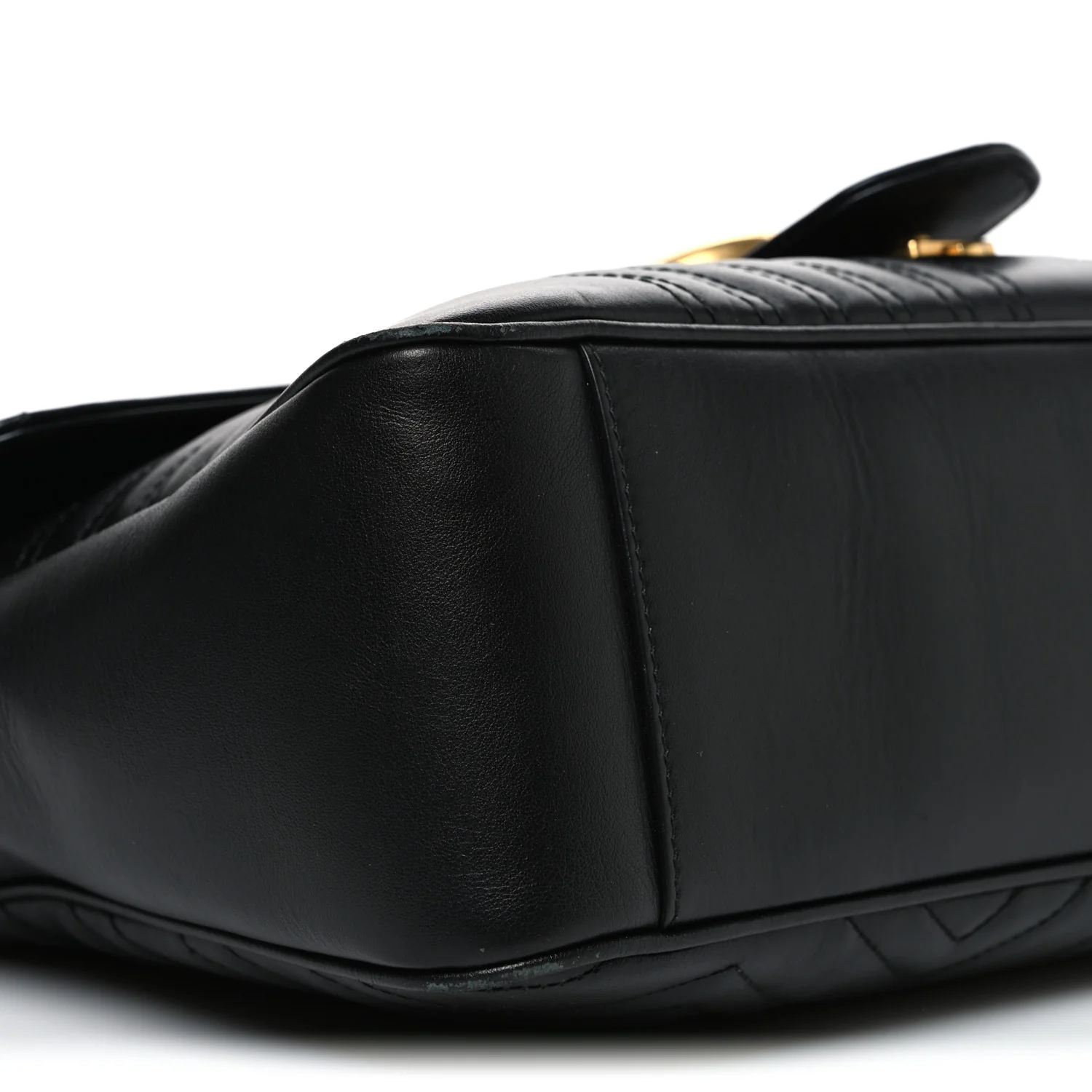 Calfskin Matelasse Medium GG Marmont Shoulder Bag Black - Image 9