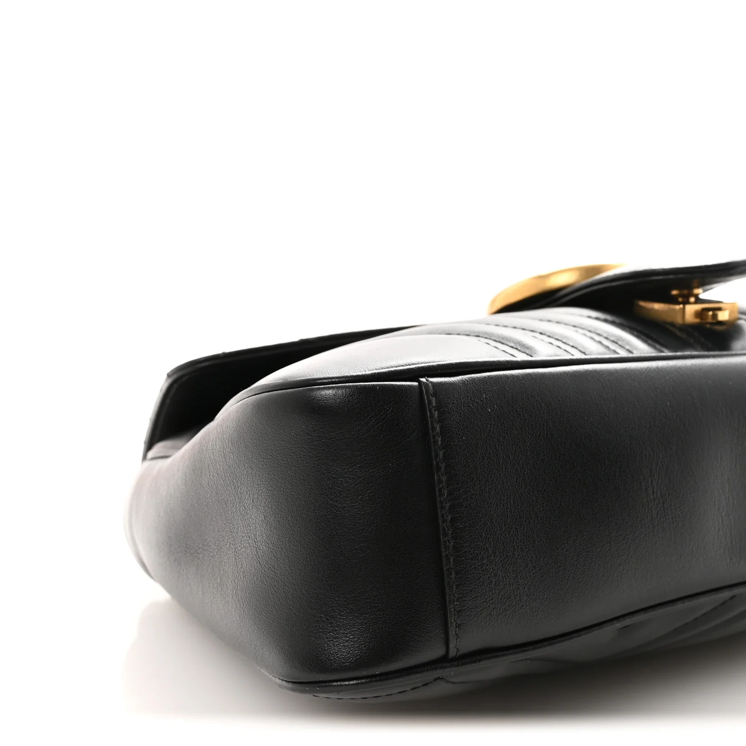 Calfskin Matelasse Medium GG Marmont Shoulder Bag Black - Image 9