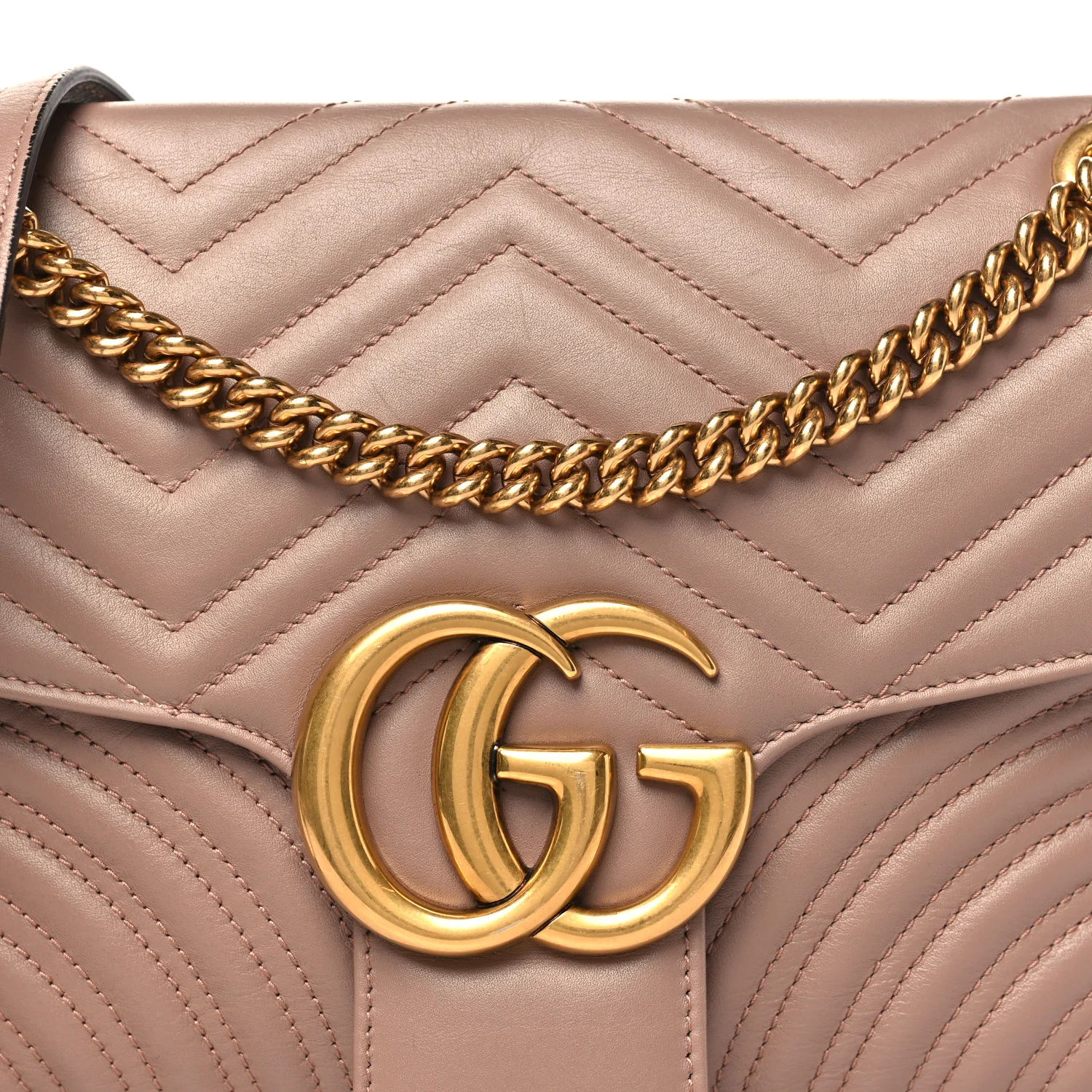 Calfskin Matelasse Medium GG Marmont Shoulder Bag Porcelain Rose - Image 8