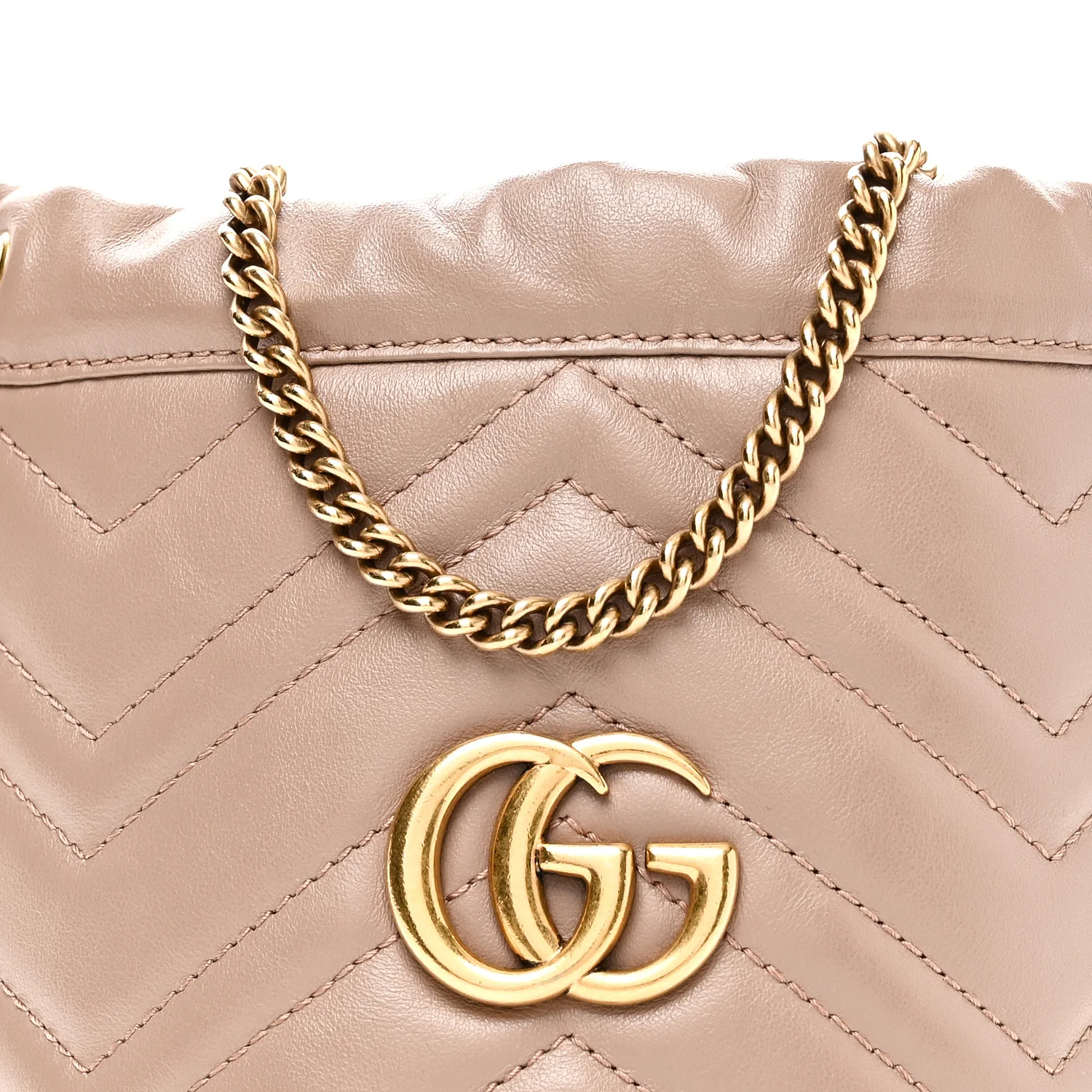 Calfskin Matelasse Mini GG Marmont 2.0 Bucket Bag Porcelain Rose - Image 8