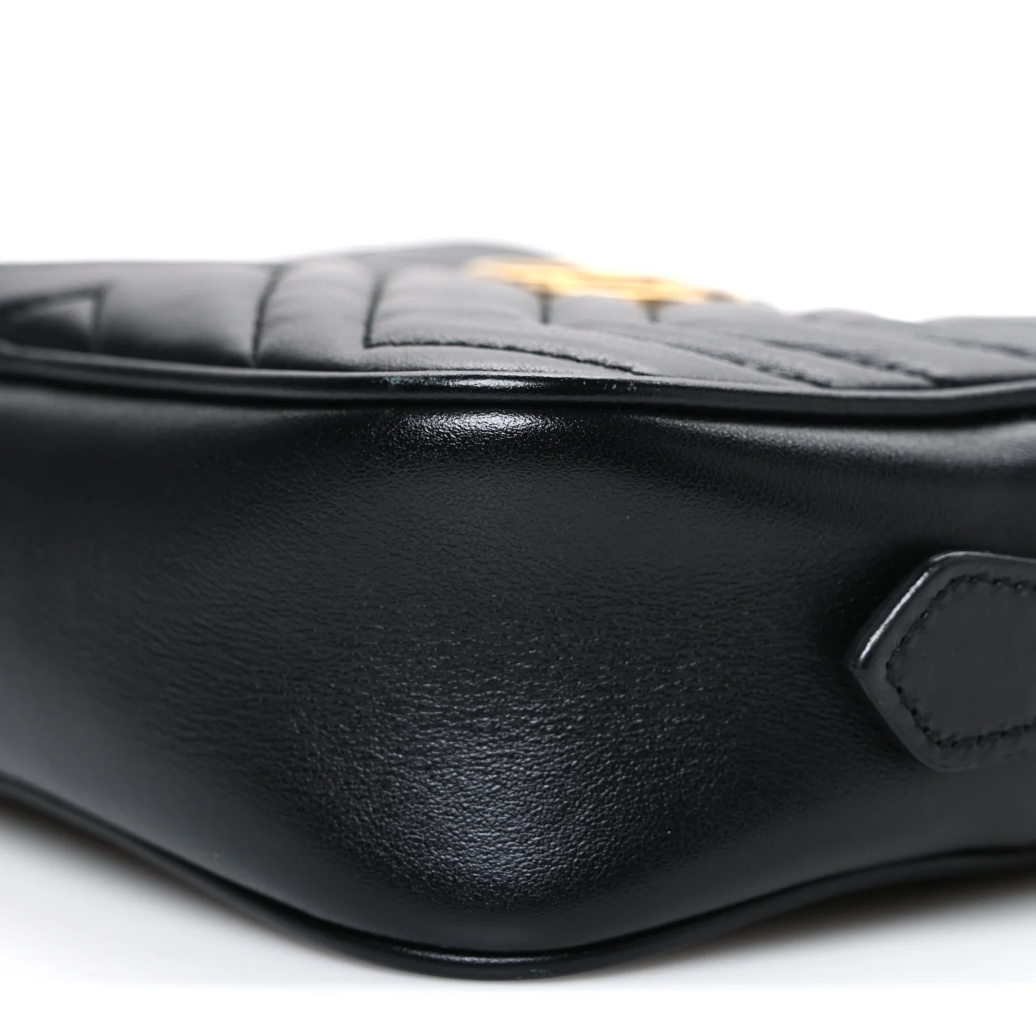 Calfskin Matelasse Mini GG Marmont Chain Shoulder Bag Black - Image 10