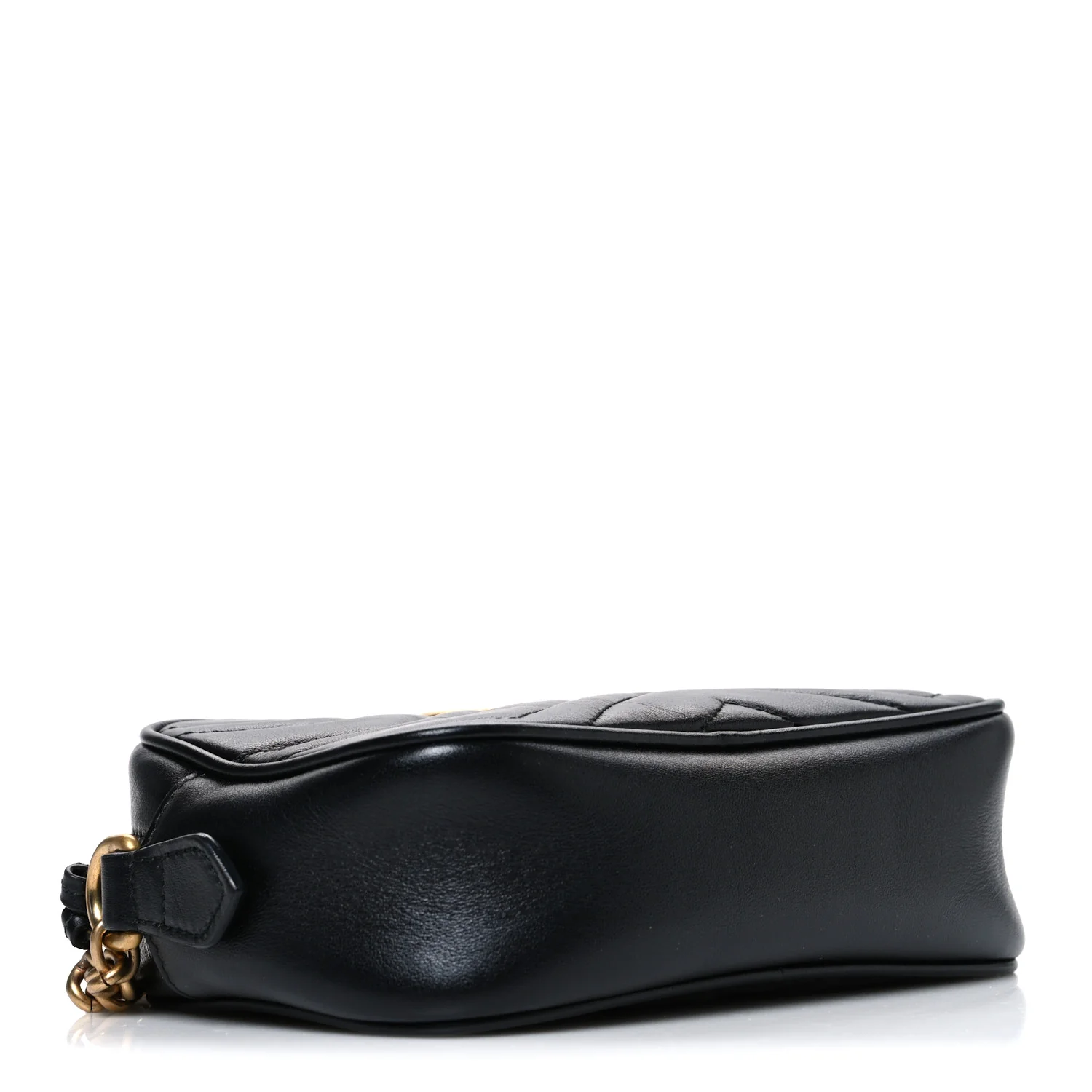 Calfskin Matelasse Mini GG Marmont Chain Shoulder Bag Black - Image 4