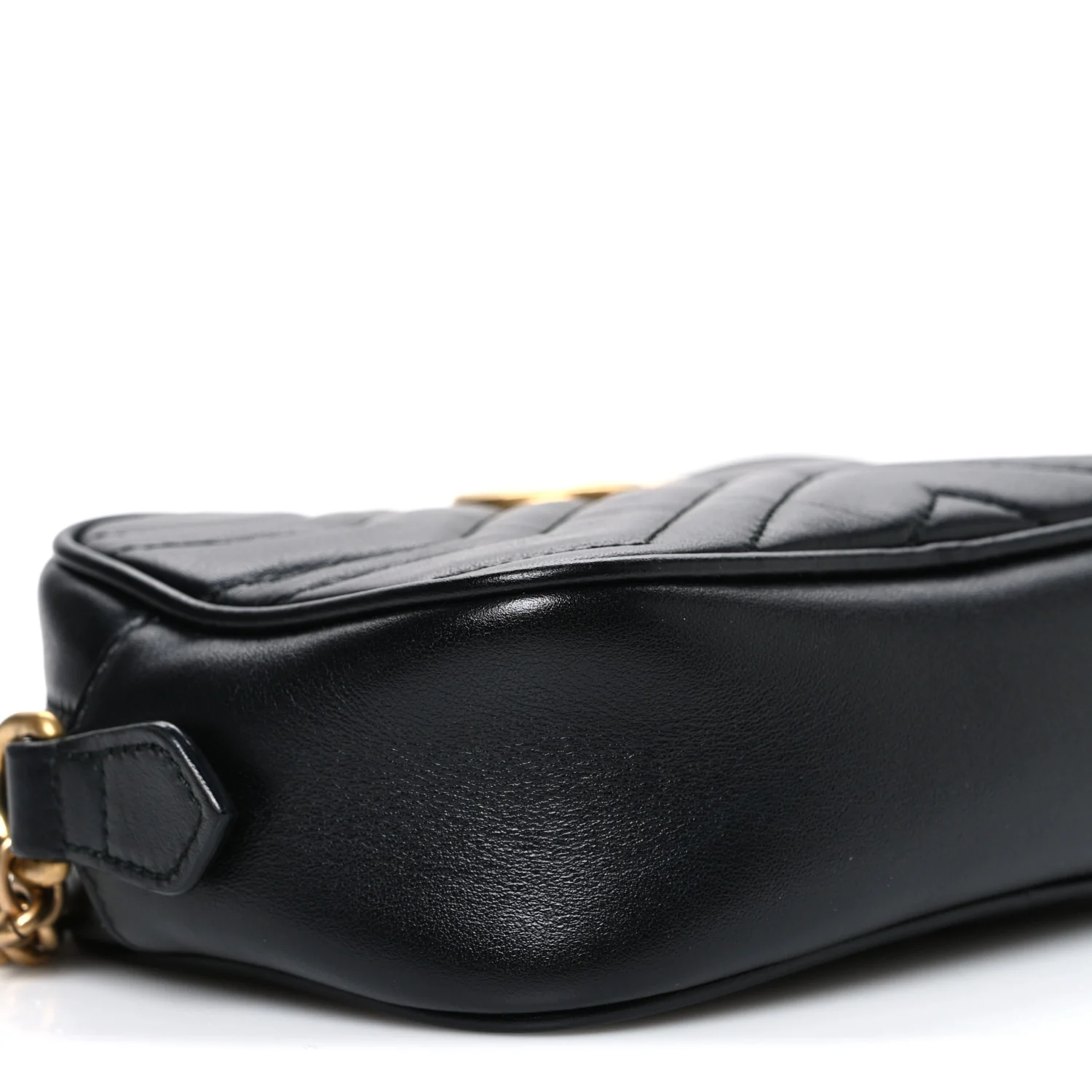 Calfskin Matelasse Mini GG Marmont Chain Shoulder Bag Black - Image 9