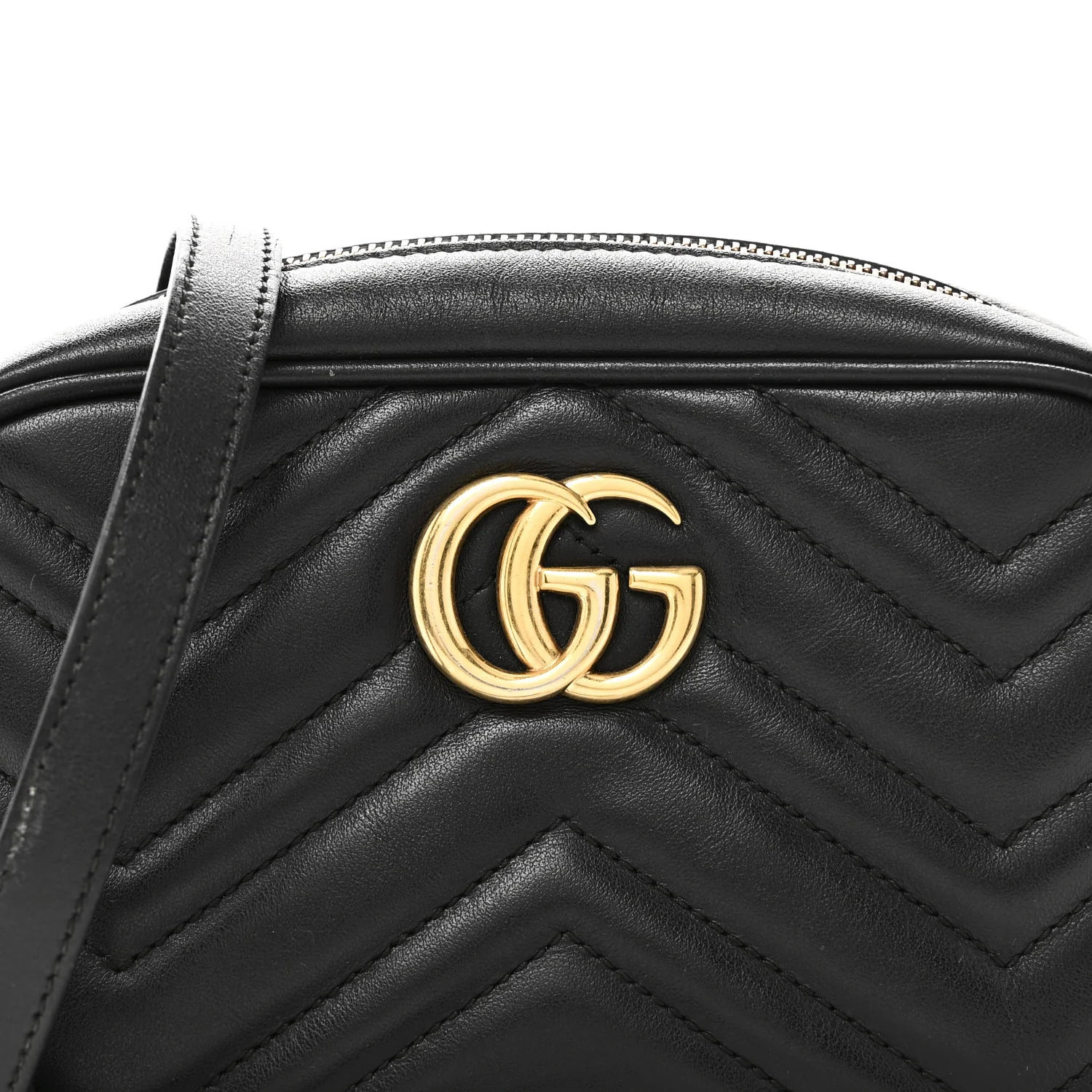 Calfskin Matelasse Mini GG Marmont Chain Shoulder Bag Black - Image 8