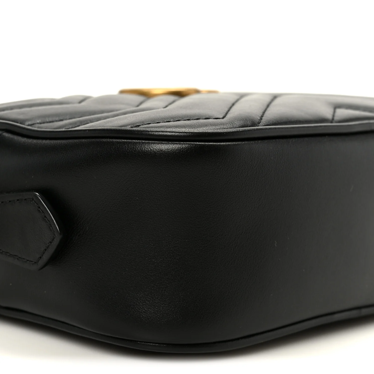 Calfskin Matelasse Mini GG Marmont Chain Shoulder Bag Black - Image 10