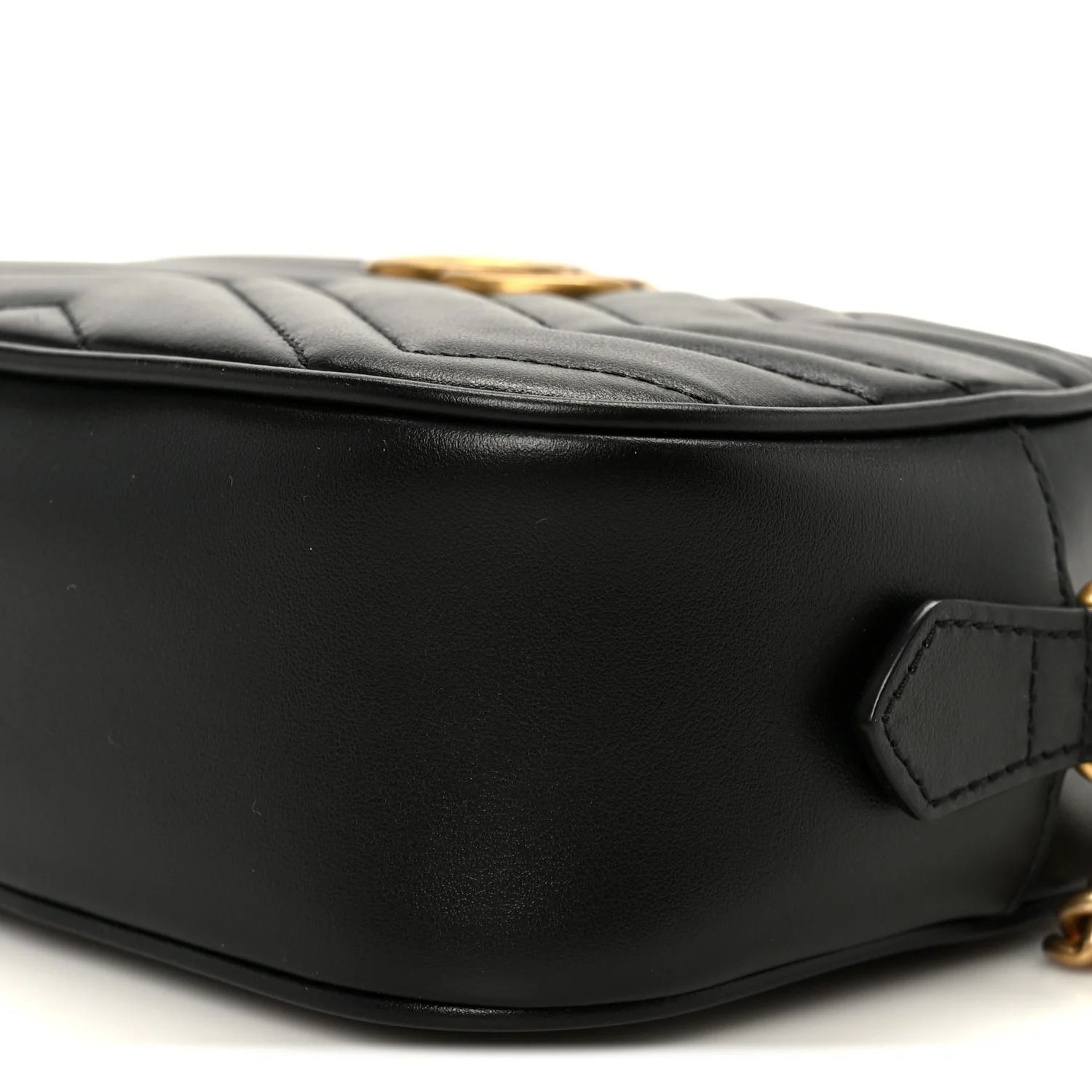 Calfskin Matelasse Mini GG Marmont Chain Shoulder Bag Black - Image 11