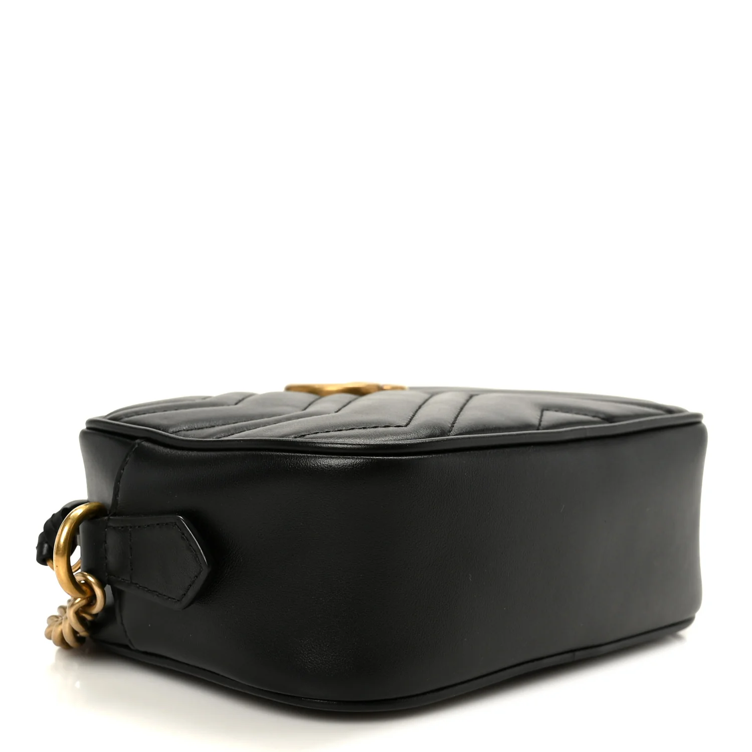 Calfskin Matelasse Mini GG Marmont Chain Shoulder Bag Black - Image 4