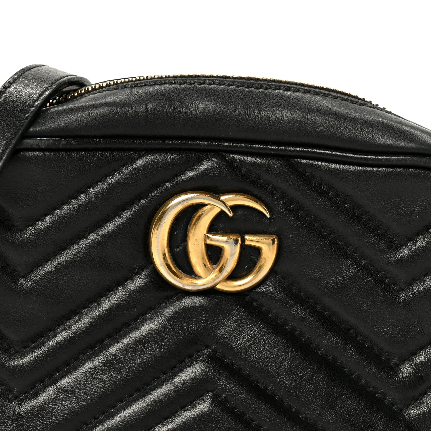 Calfskin Matelasse Mini GG Marmont Chain Shoulder Bag Black - Image 8