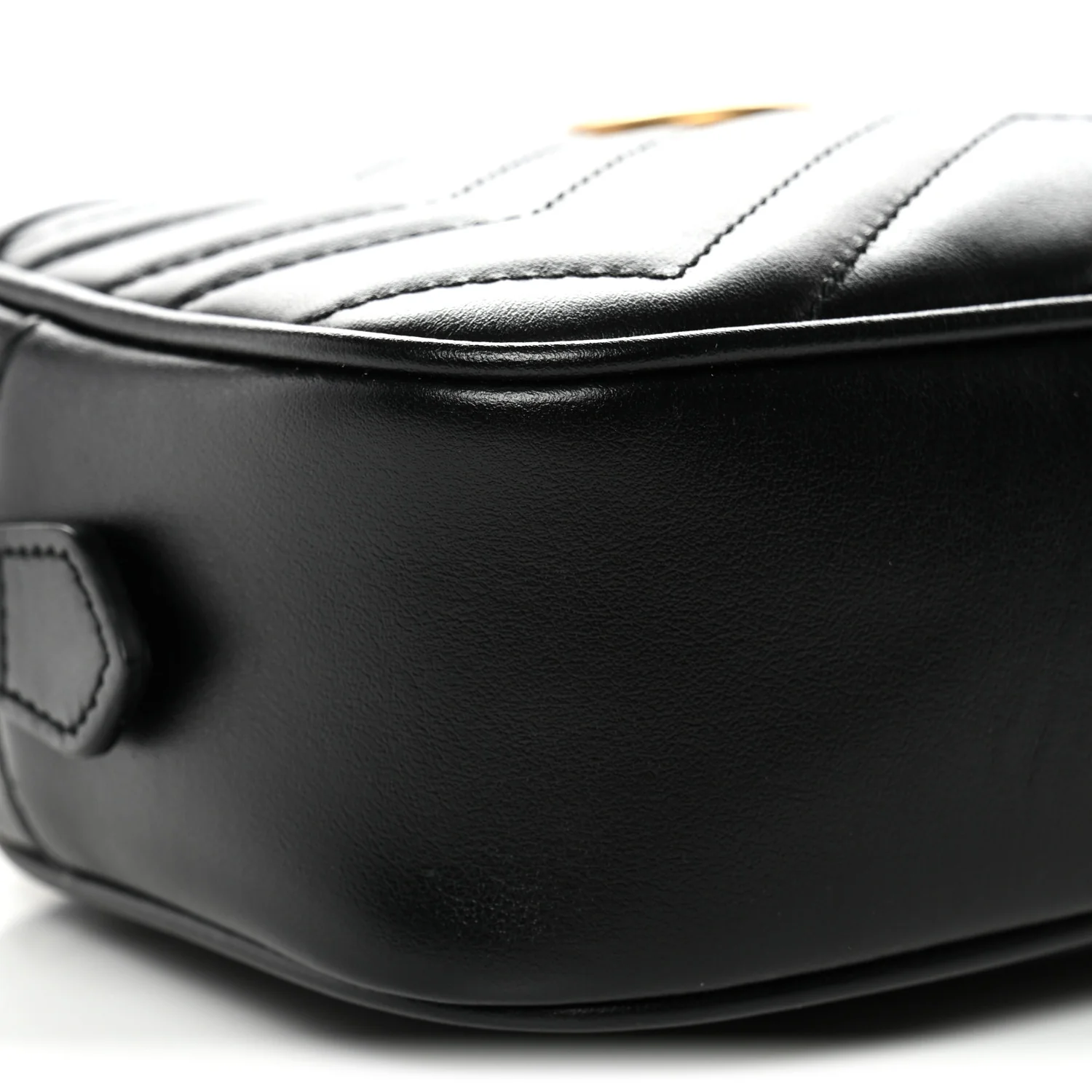 Calfskin Matelasse Mini GG Marmont Chain Shoulder Bag Black - Image 9