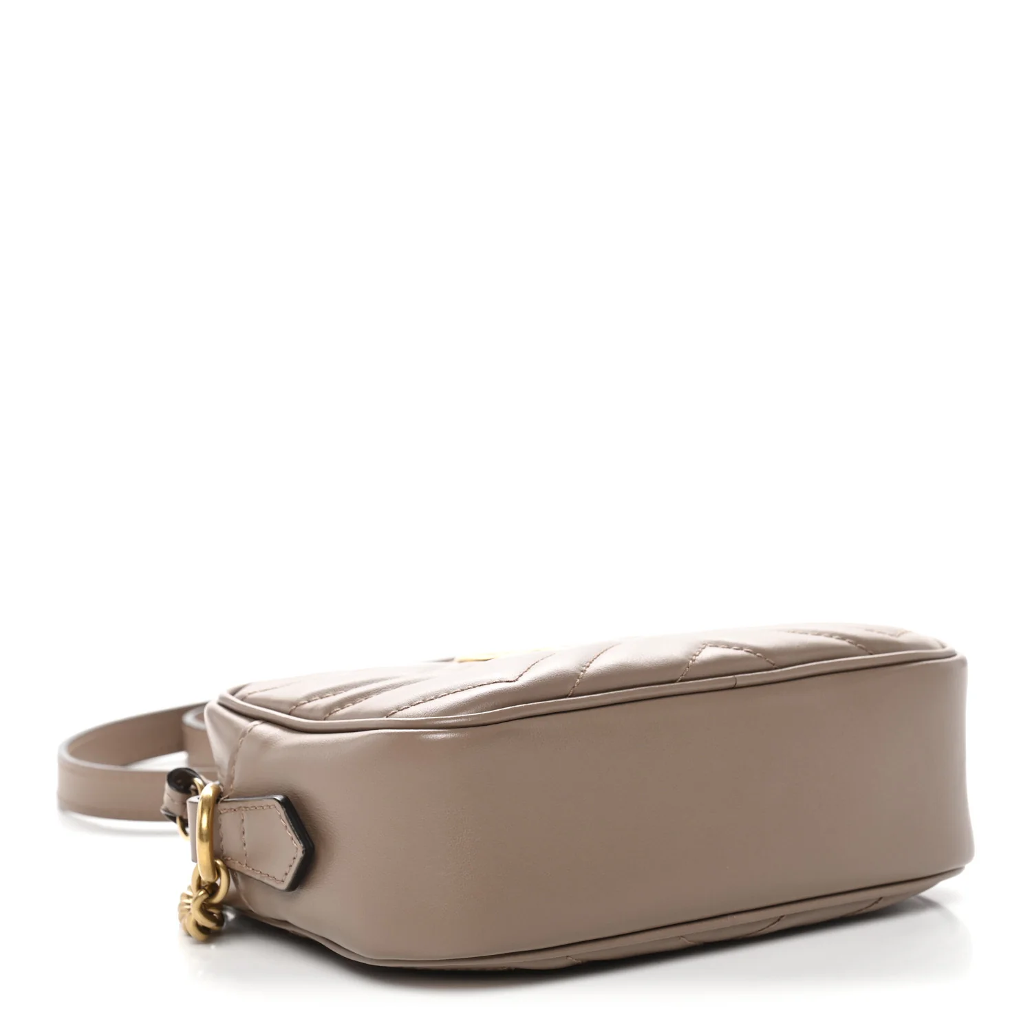 Calfskin Matelasse Mini GG Marmont Chain Shoulder Bag Porcelain Rose - Image 3