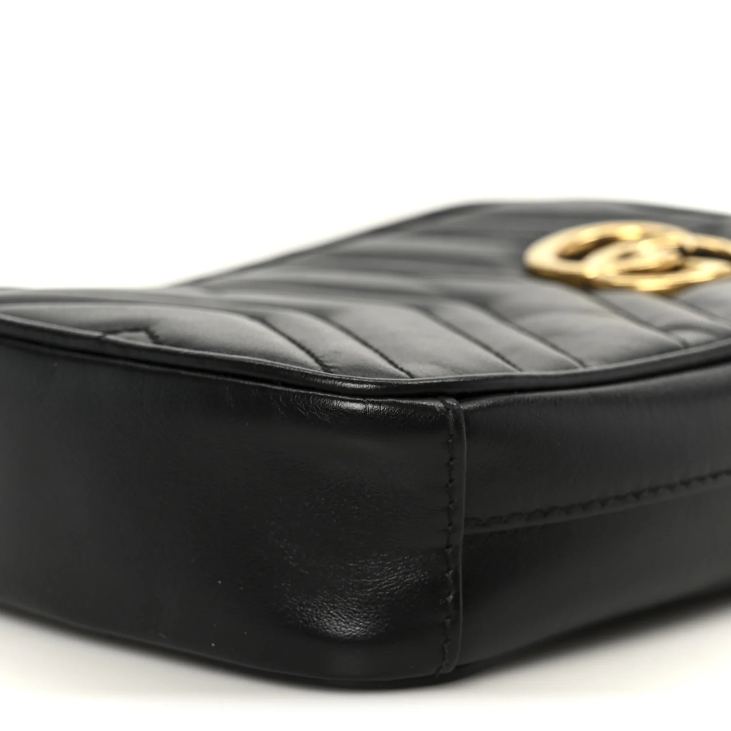 Calfskin Matelasse Mini GG Marmont Crossbody Bag Black - Image 10