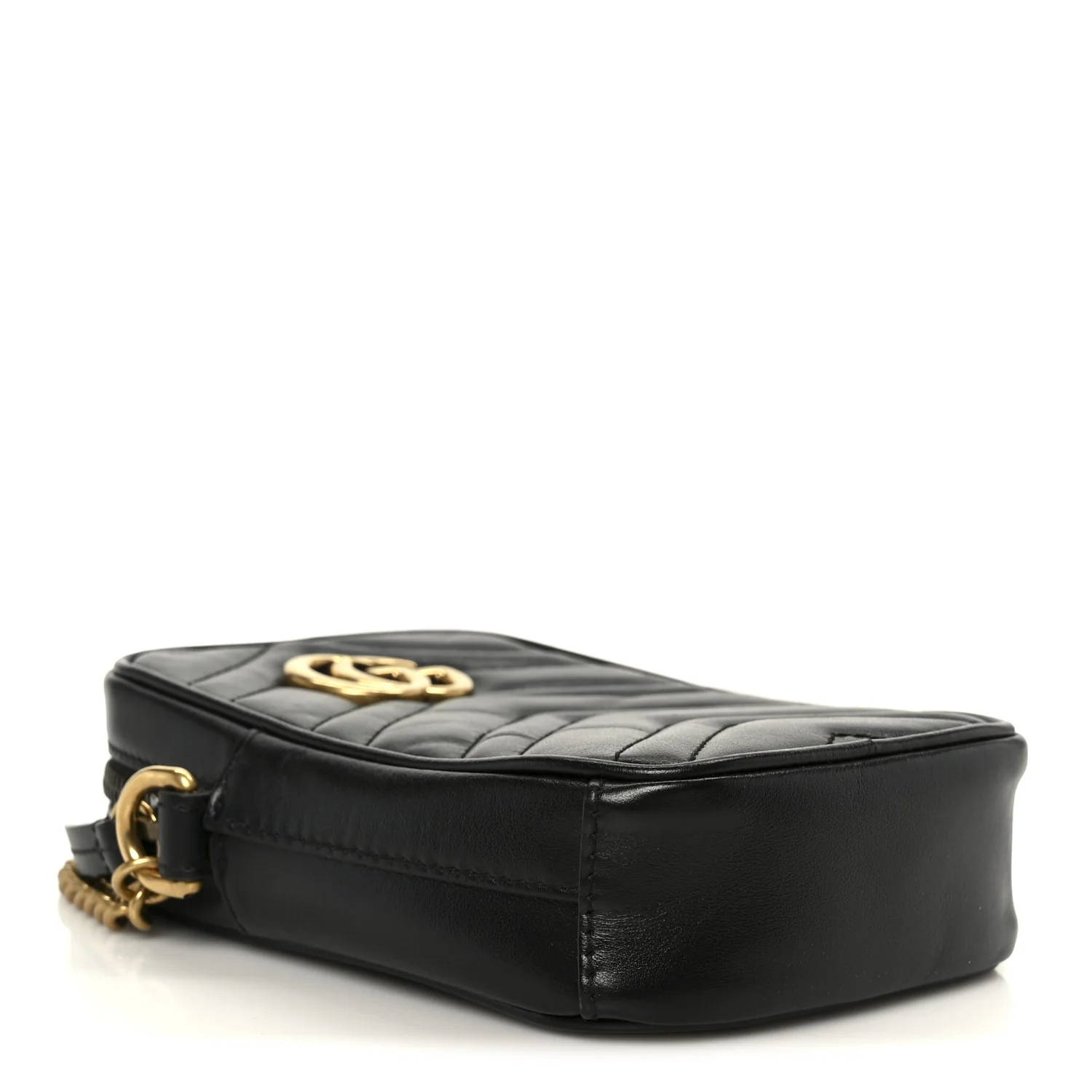 Calfskin Matelasse Mini GG Marmont Crossbody Bag Black - Image 4