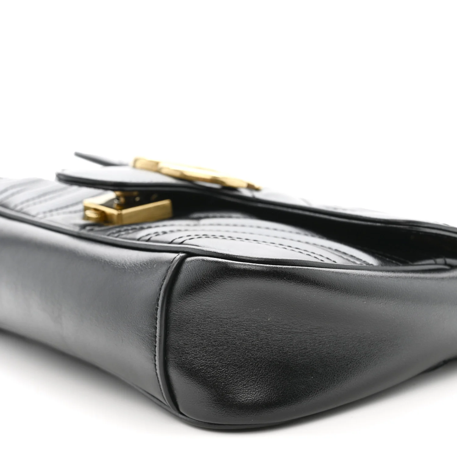Calfskin Matelasse Mini GG Marmont Shoulder Bag Black - Image 10