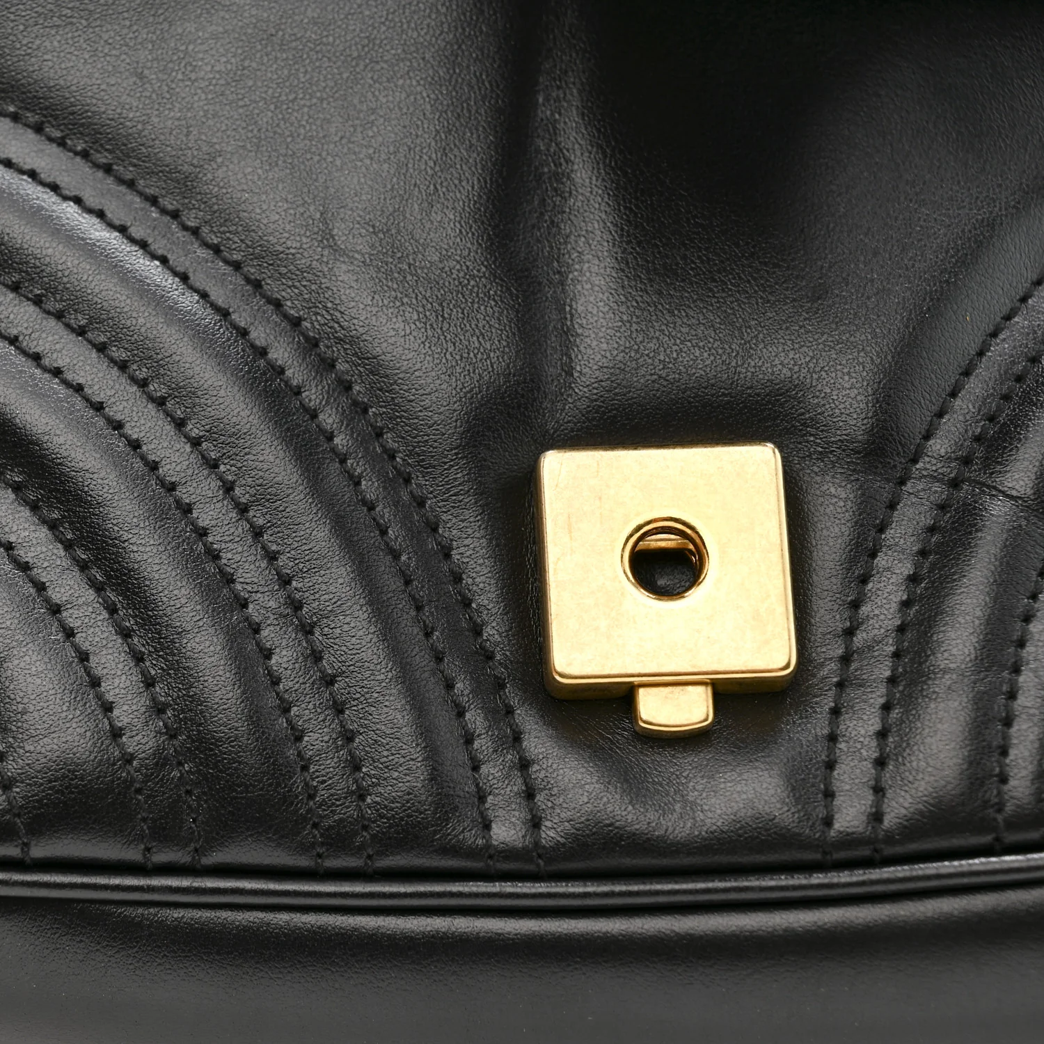 Calfskin Matelasse Mini GG Marmont Shoulder Bag Black - Image 14