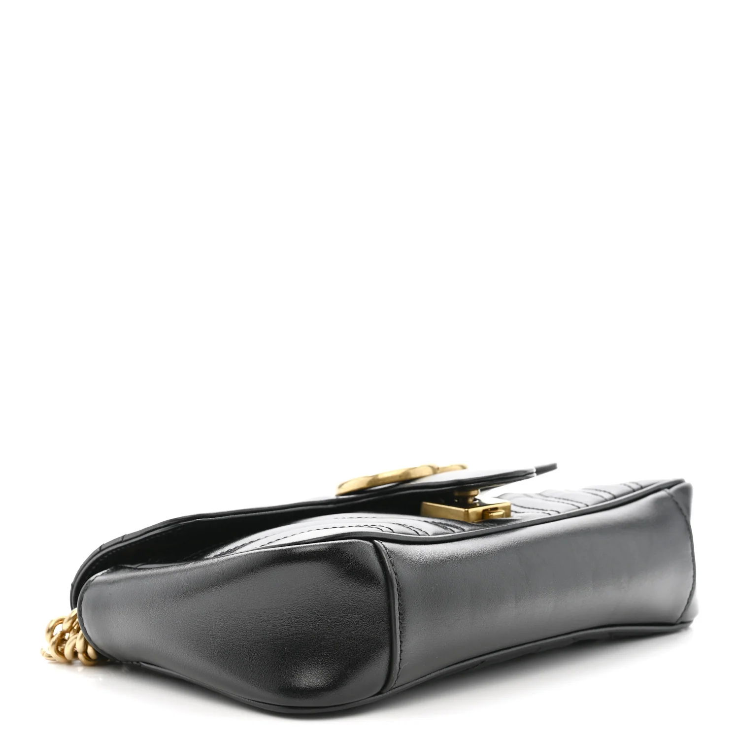 Calfskin Matelasse Mini GG Marmont Shoulder Bag Black - Image 4