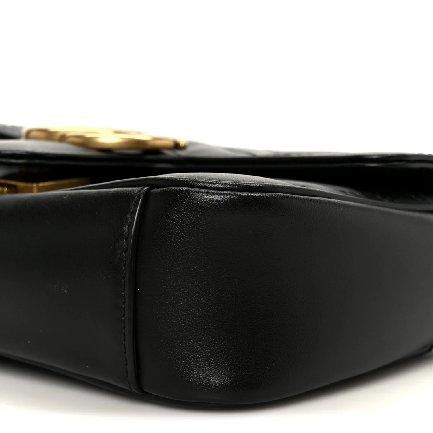 Calfskin Matelasse Mini GG Marmont Shoulder Bag Black - Image 10