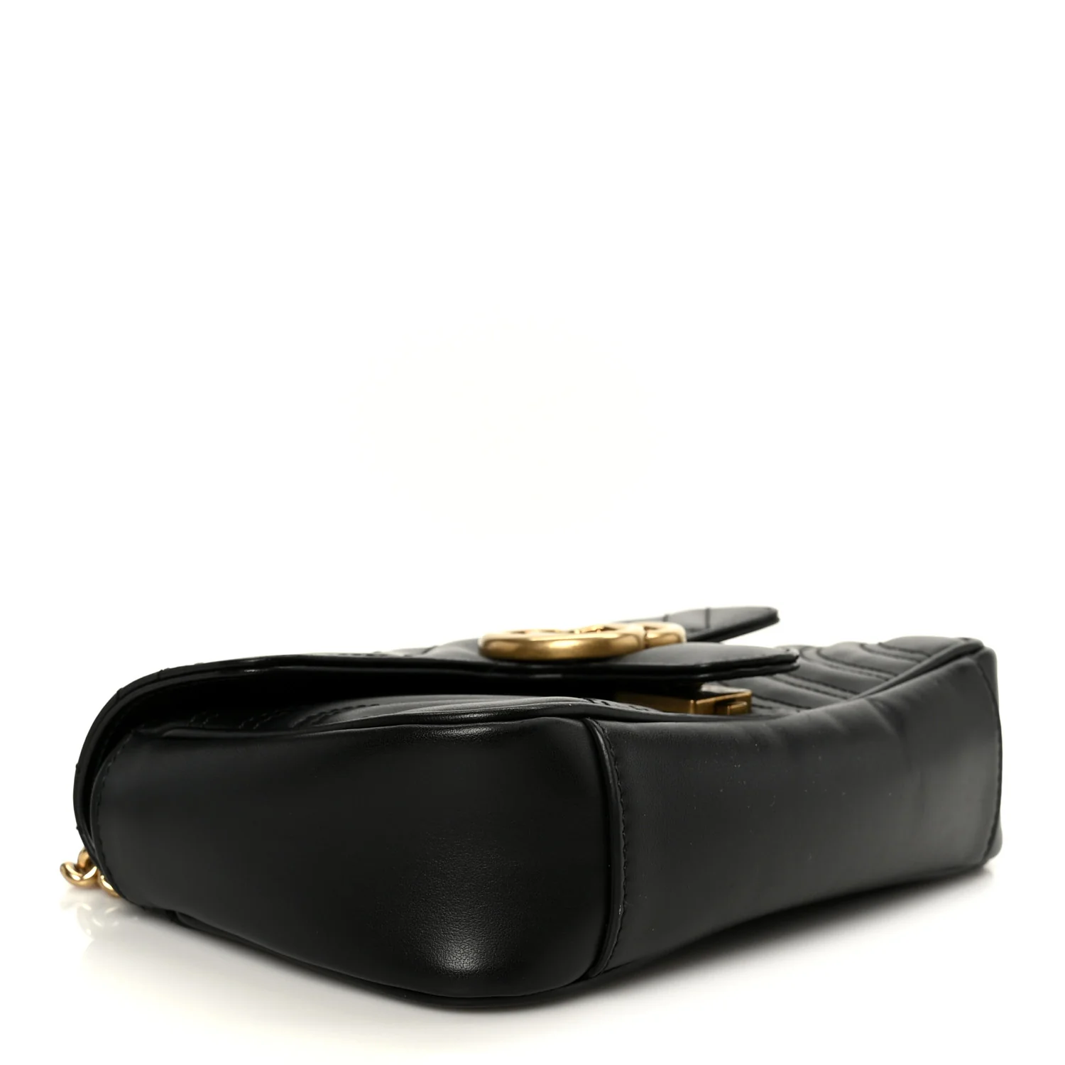 Calfskin Matelasse Mini GG Marmont Shoulder Bag Black - Image 4