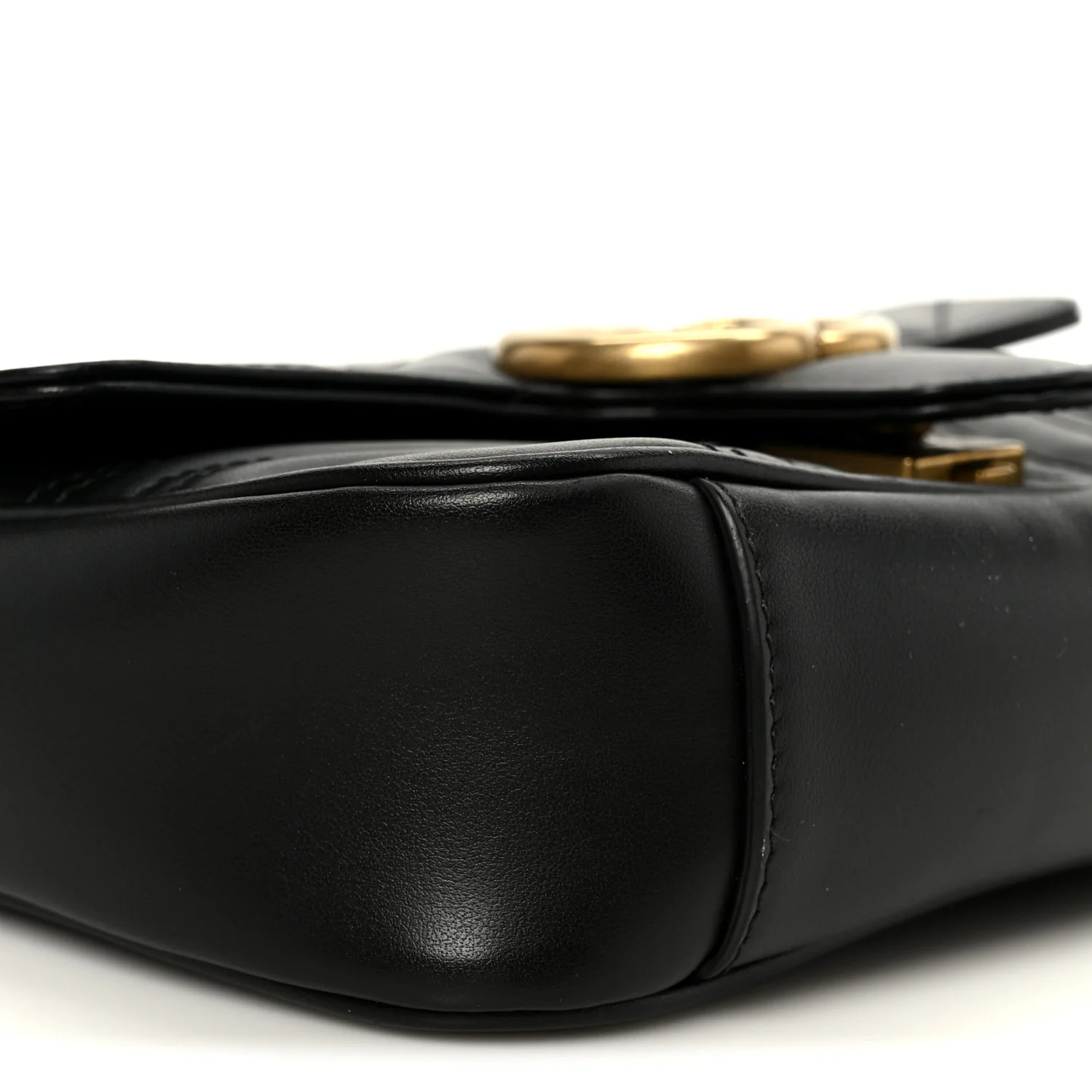 Calfskin Matelasse Mini GG Marmont Shoulder Bag Black - Image 9