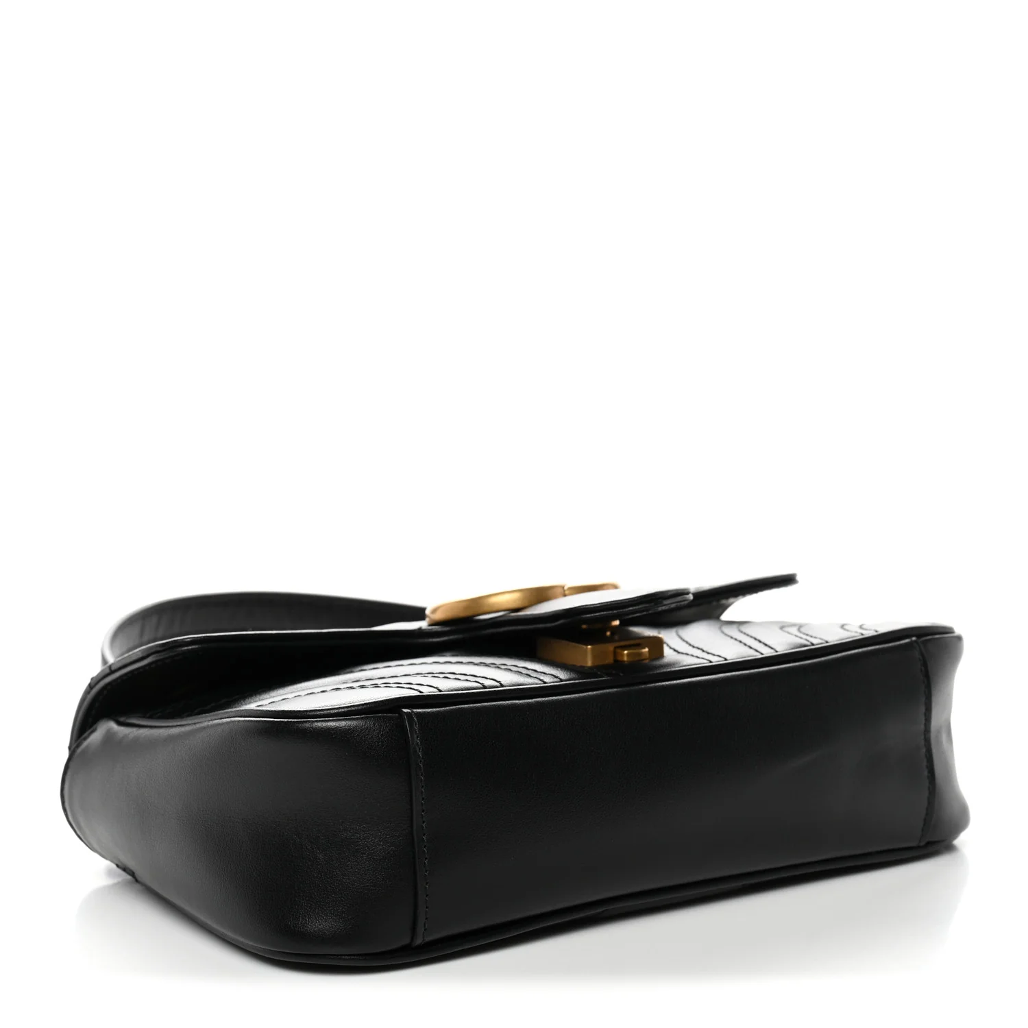Calfskin Matelasse Mini GG Marmont Shoulder Bag Black - Image 4