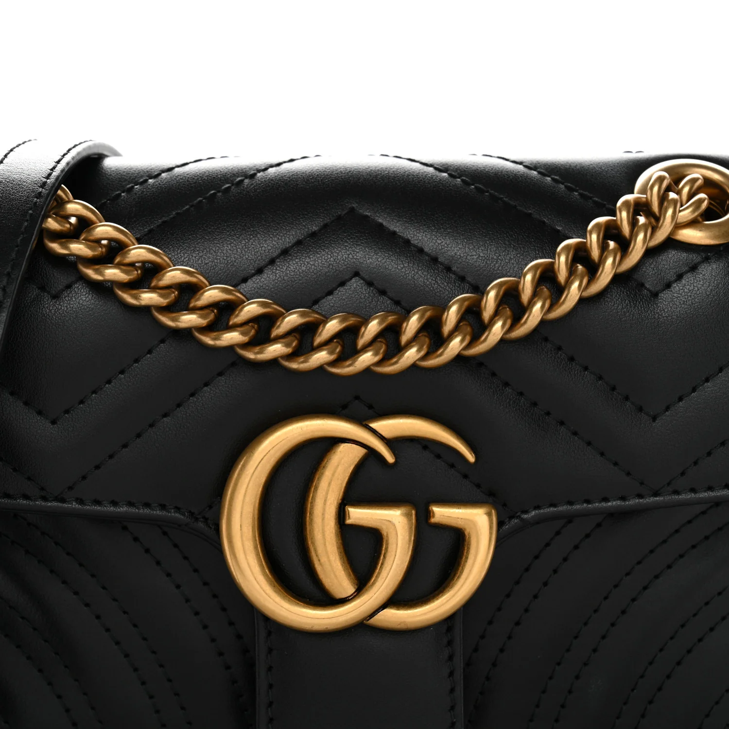 Calfskin Matelasse Mini GG Marmont Shoulder Bag Black - Image 8