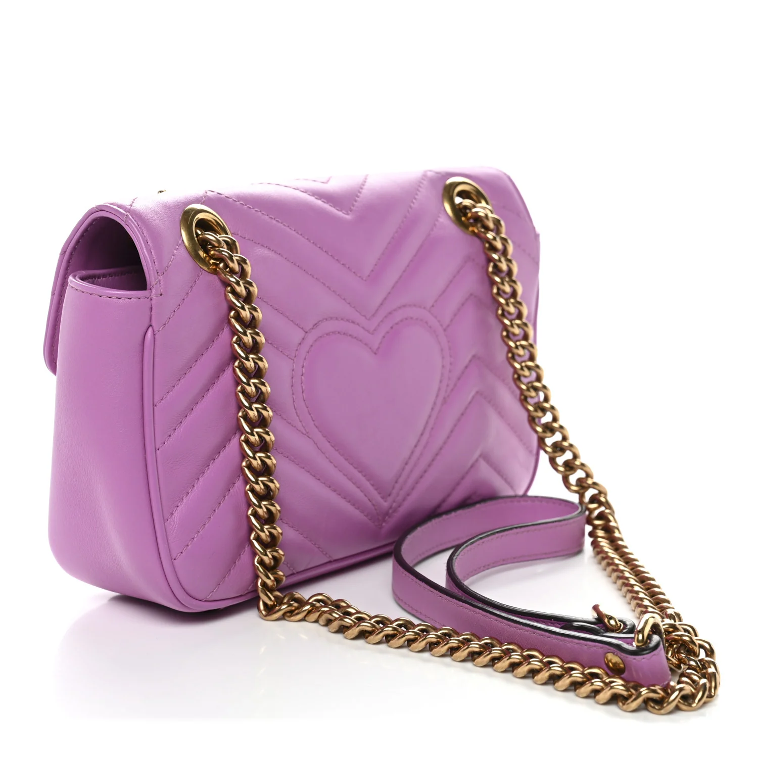 Calfskin Matelasse Mini GG Marmont Shoulder Bag Candy Mousse - Image 3
