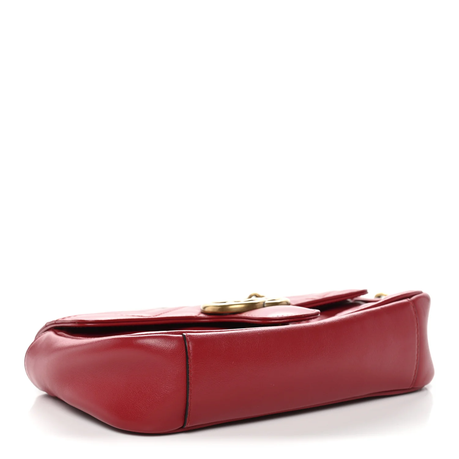 Calfskin Matelasse Mini GG Marmont Shoulder Bag Hibiscus Red - Image 4