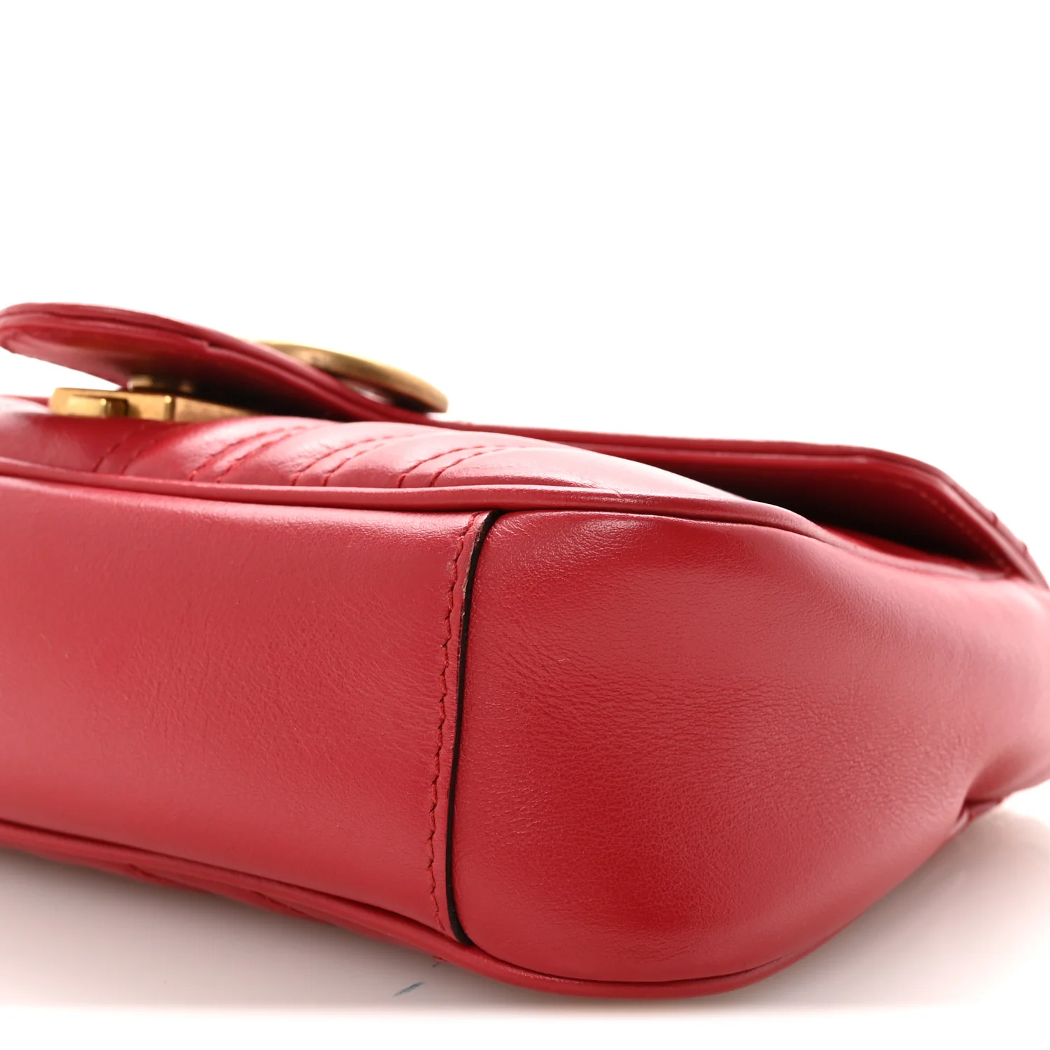 Calfskin Matelasse Mini GG Marmont Shoulder Bag Hibiscus Red - Image 10