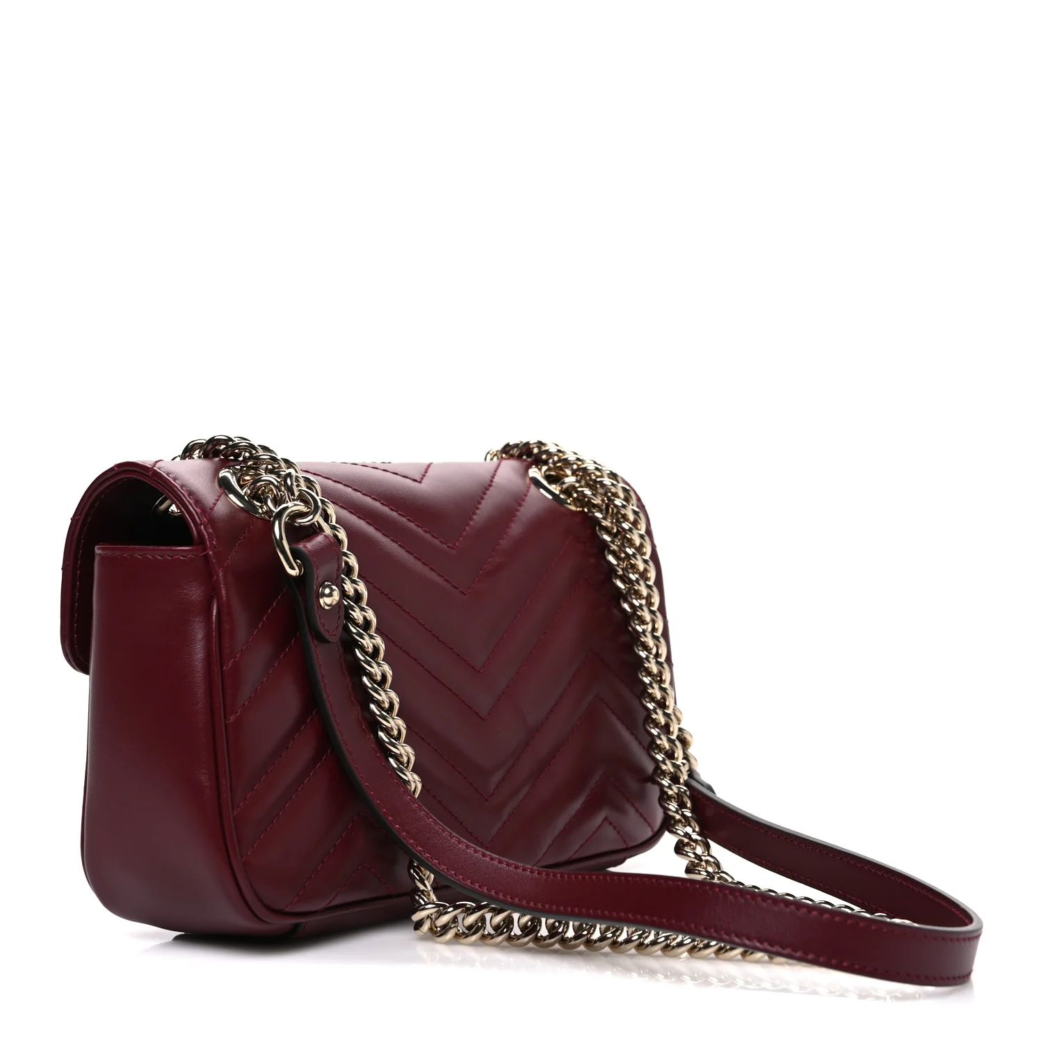 Calfskin Matelasse Mini GG Marmont Shoulder Bag Rosso Ancora - Image 2