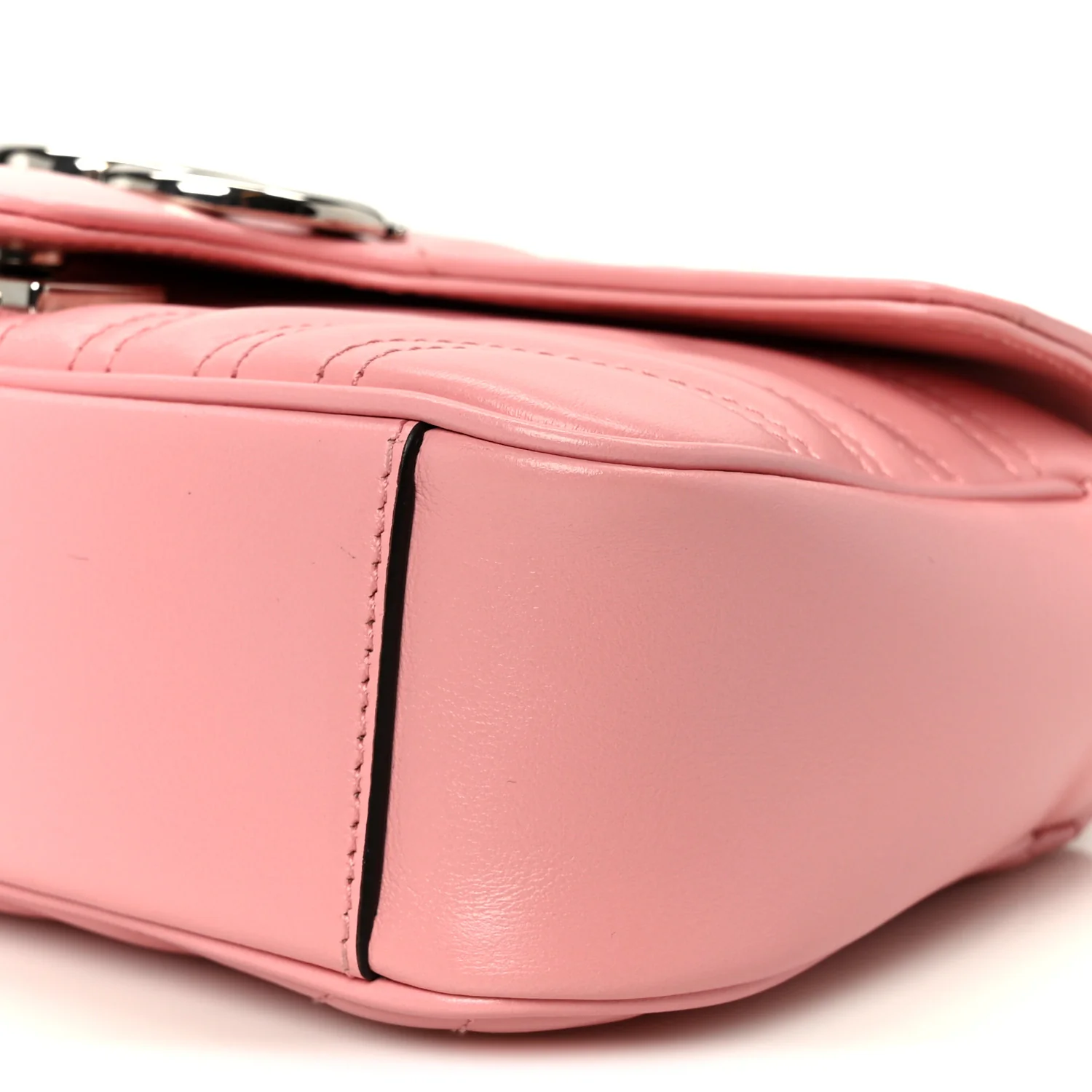 Calfskin Matelasse Mini GG Marmont Shoulder Bag Wild Rose - Image 10