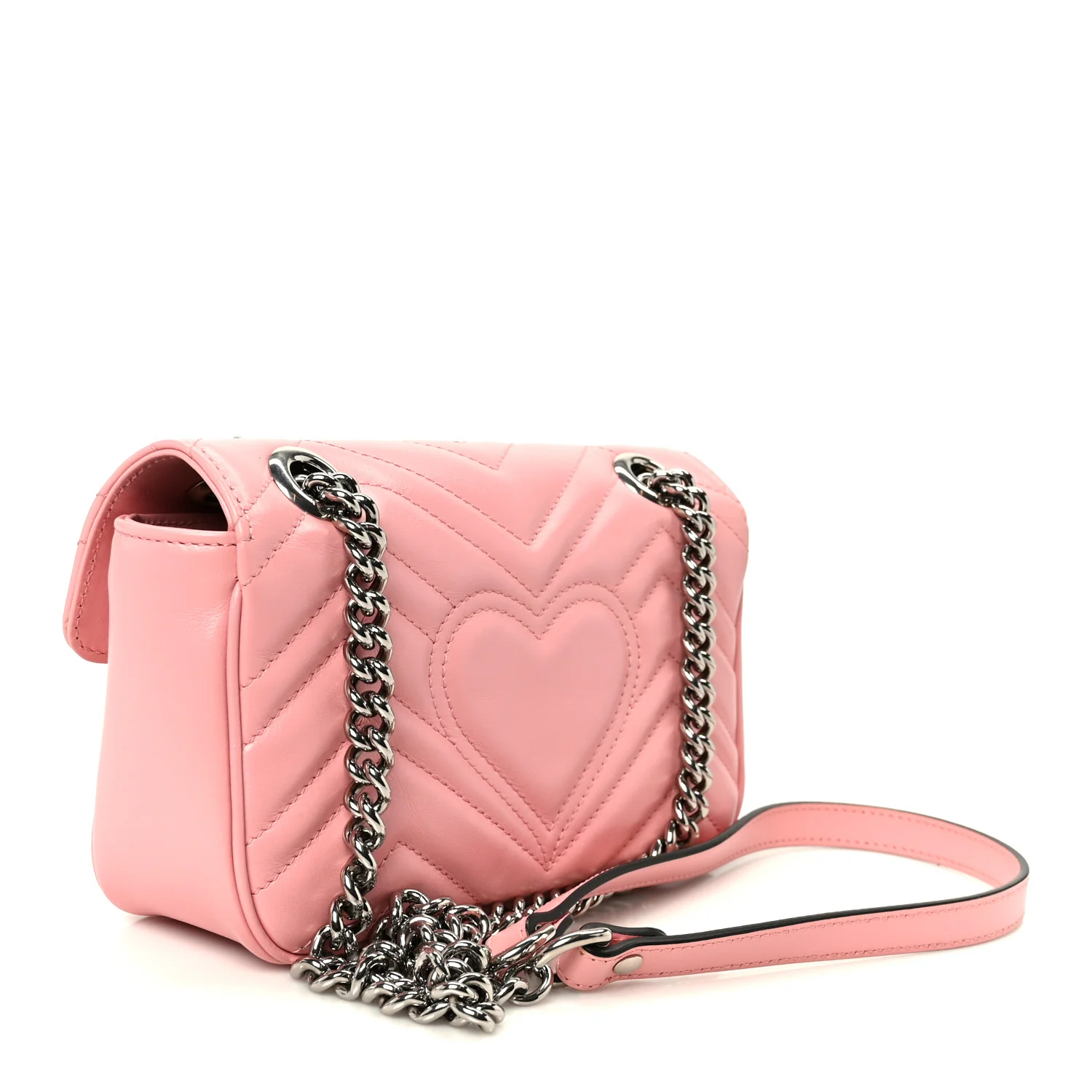 Calfskin Matelasse Mini GG Marmont Shoulder Bag Wild Rose - Image 2
