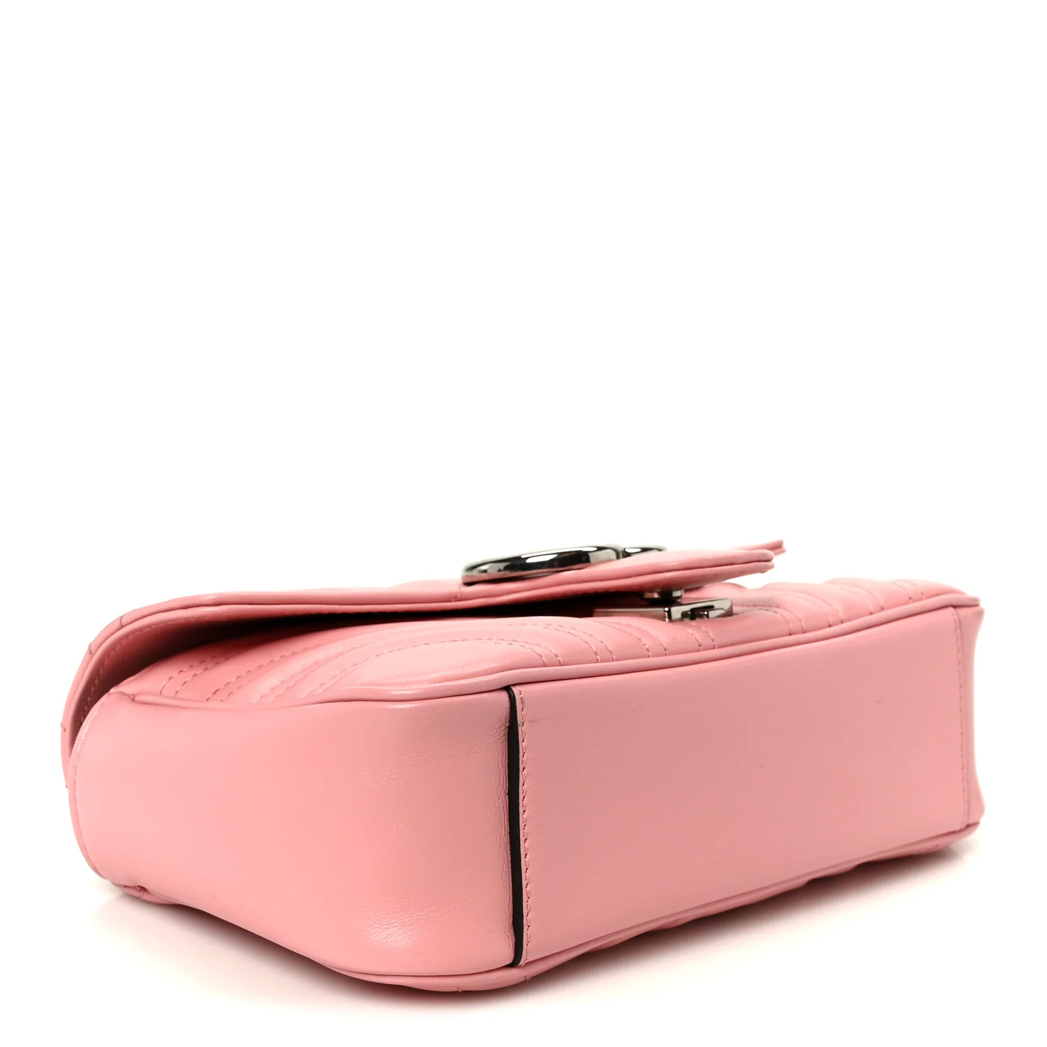 Calfskin Matelasse Mini GG Marmont Shoulder Bag Wild Rose - Image 3