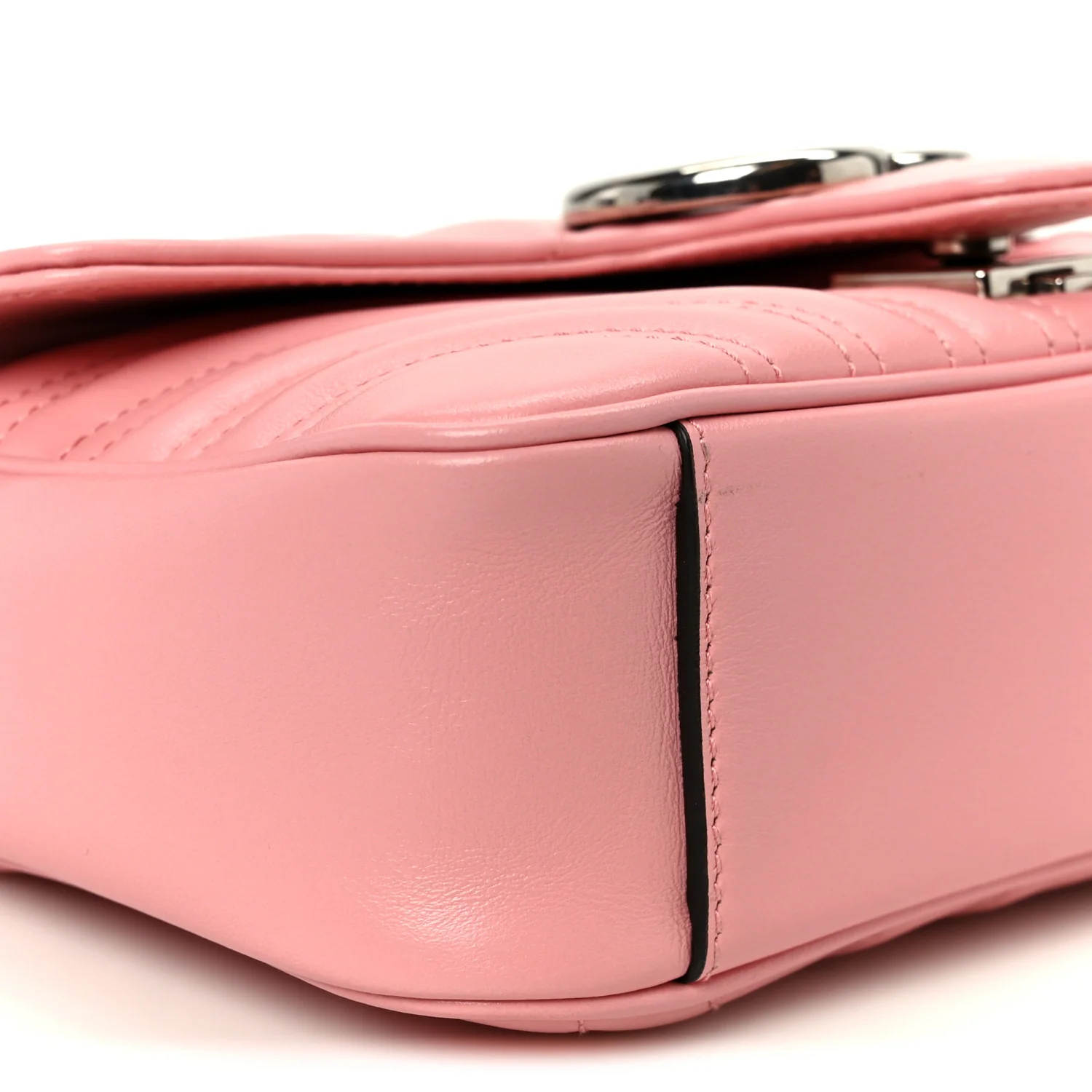 Calfskin Matelasse Mini GG Marmont Shoulder Bag Wild Rose - Image 9