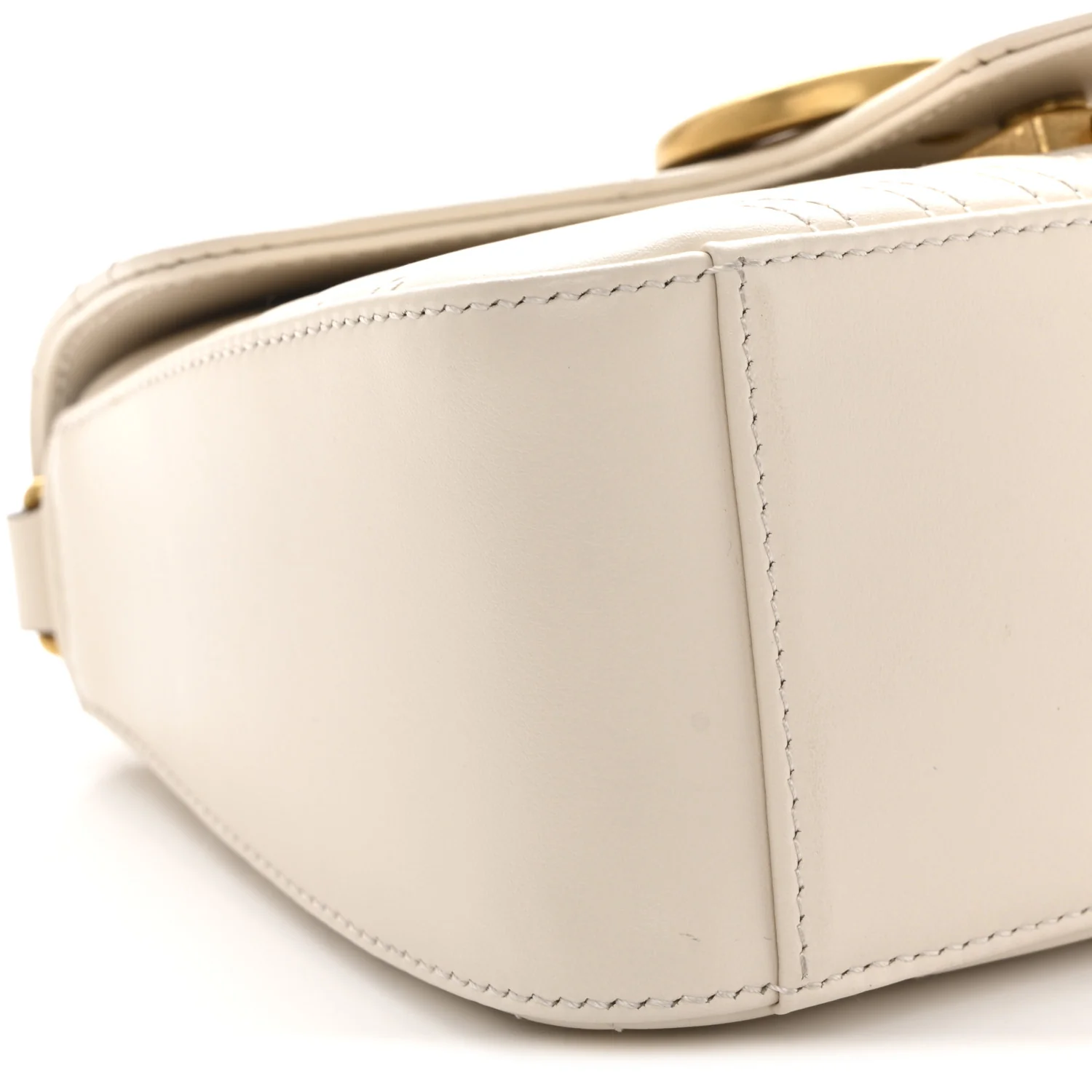 Calfskin Matelasse Mini GG Marmont Top Handle Shoulder Bag White - Image 10